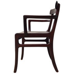 Midcentury Rungstedlund Mahogany Armchair by Ole Wanscher for P. Jeppesen, 1960s