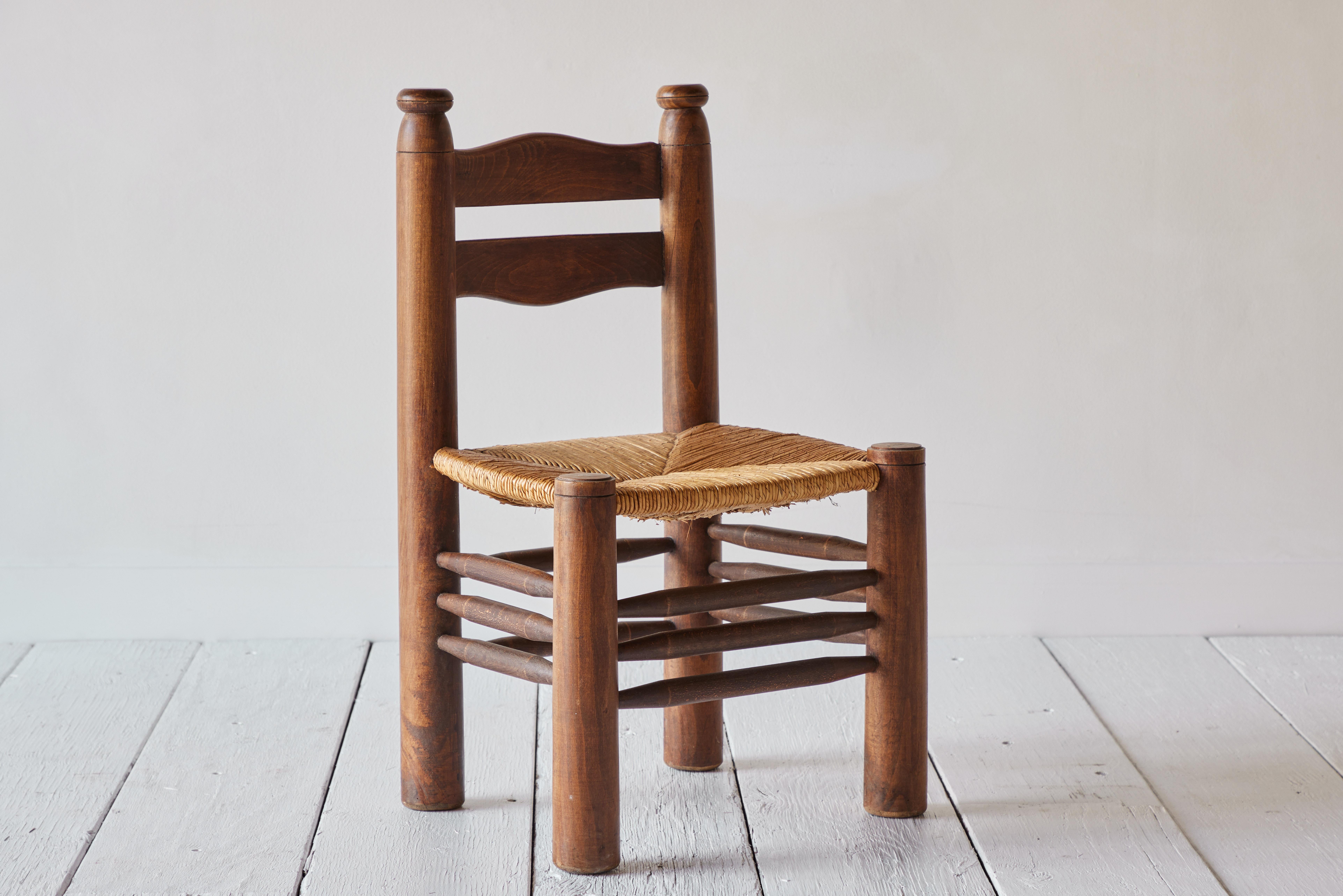 20th Century Midcentury Rush Chair in Manner of Charlotte Perriand