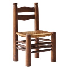 Rush Chair aus der Mitte des Jahrhunderts in der Art von Charlotte Perriand