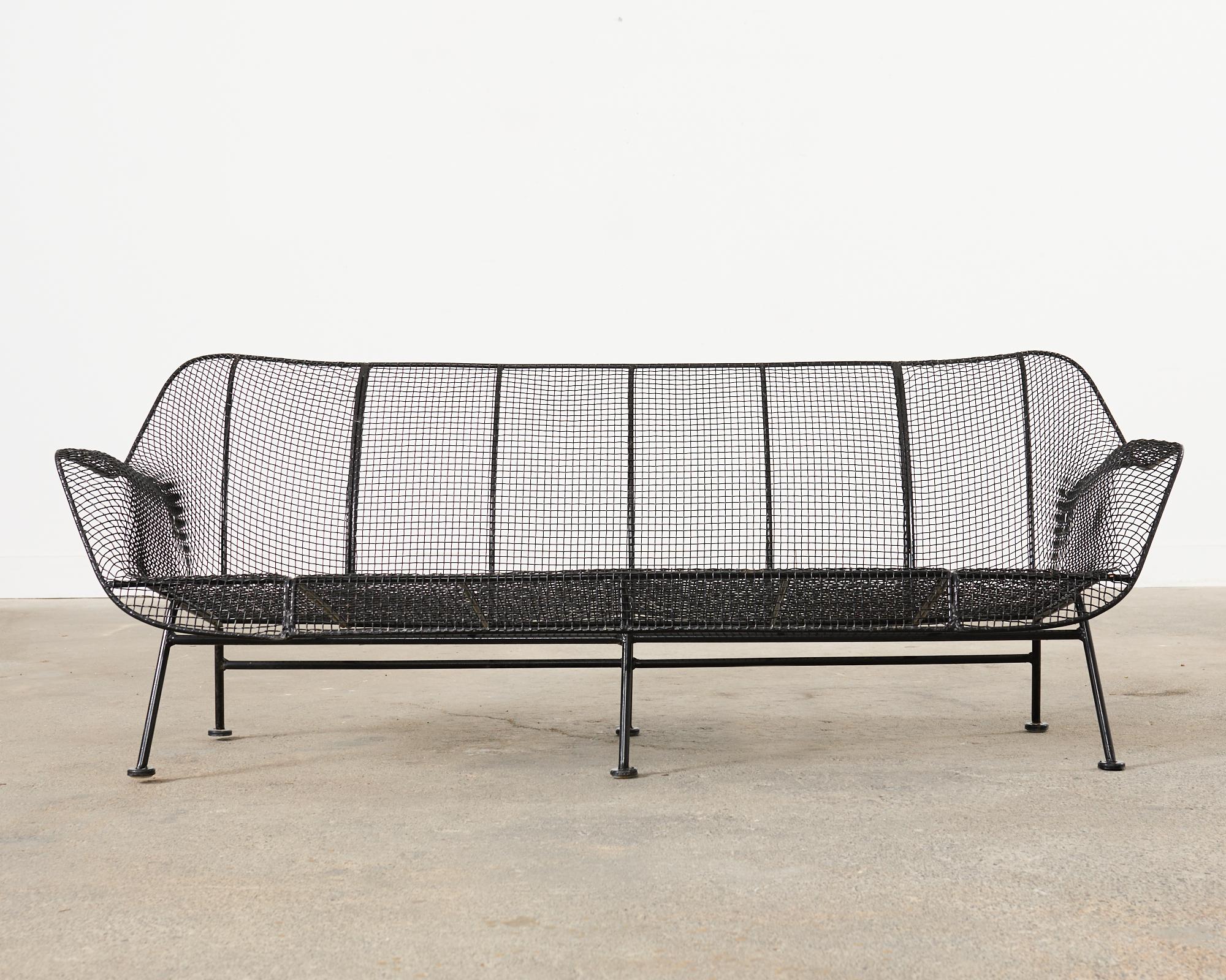 Mid-Century Modern Midcentury Russell Woodard Sculptura Iron Garden Sofa