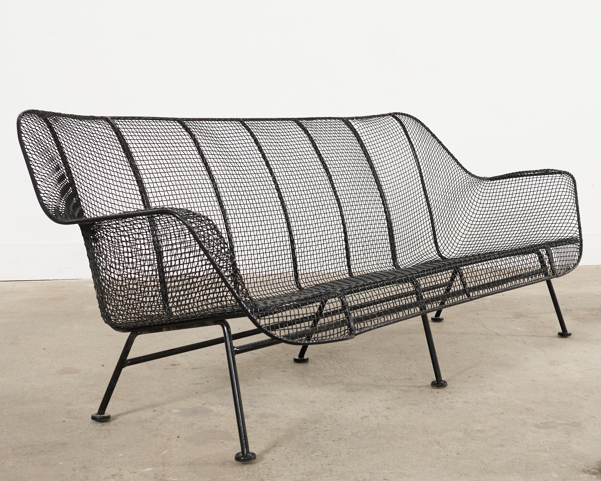 American Midcentury Russell Woodard Sculptura Iron Garden Sofa