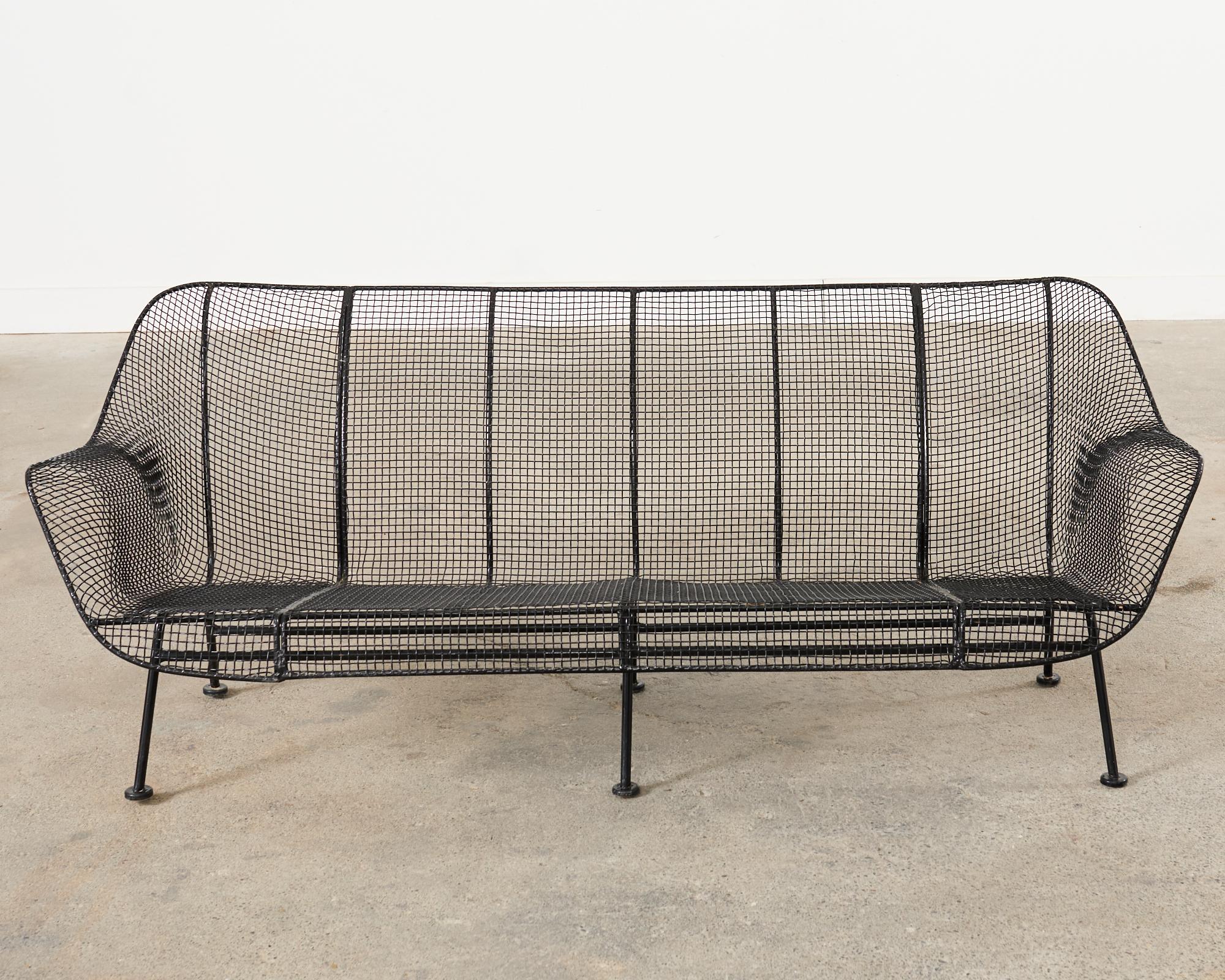 Hand-Crafted Midcentury Russell Woodard Sculptura Iron Garden Sofa