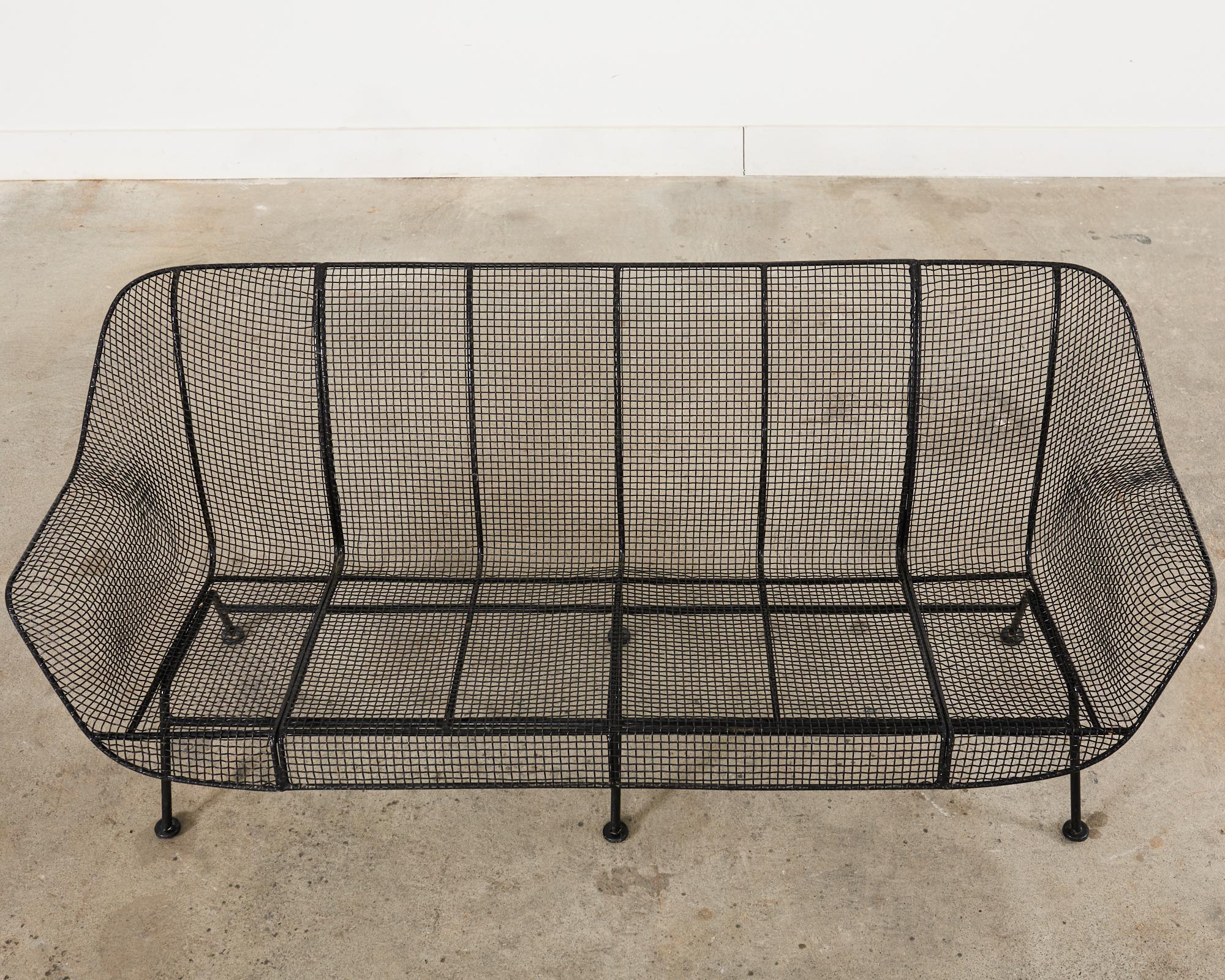 20th Century Midcentury Russell Woodard Sculptura Iron Garden Sofa