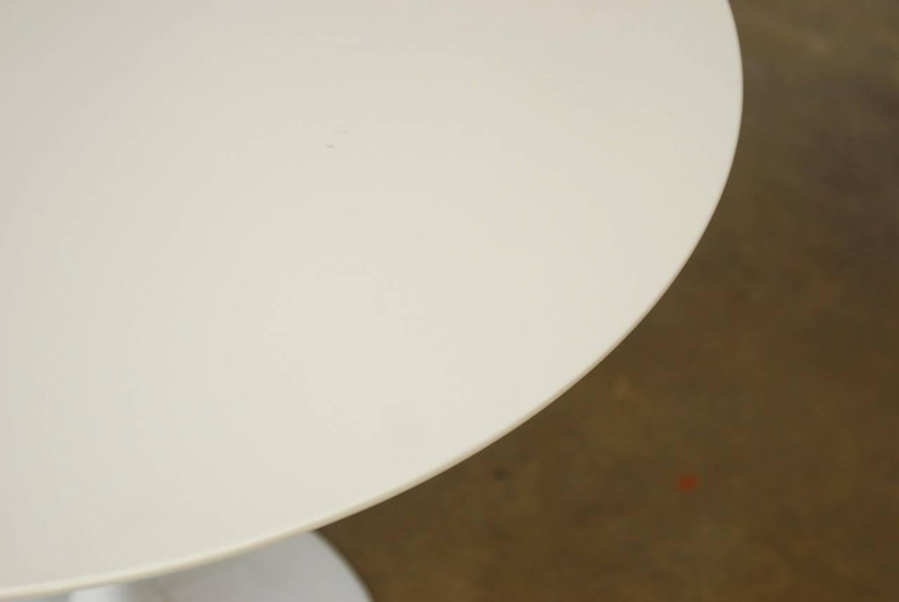 Wood Midcentury Saarinen Style White Tulip Table