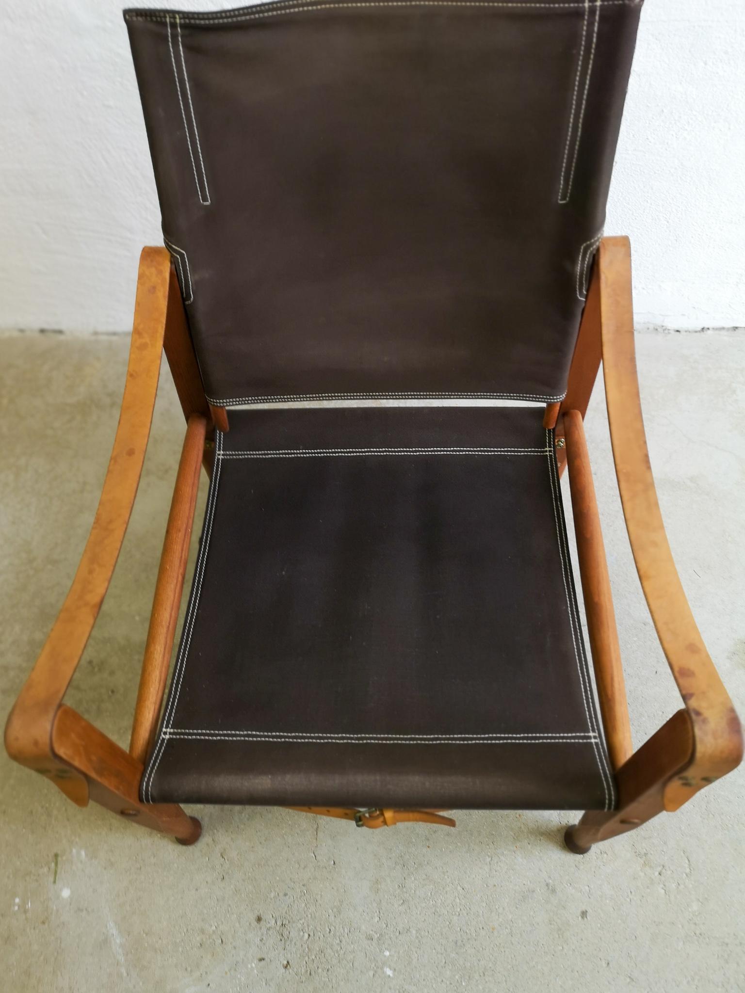 Midcentury Safari Chair Kaare Klint by Rud Rasmussen In Good Condition In Hillringsberg, SE