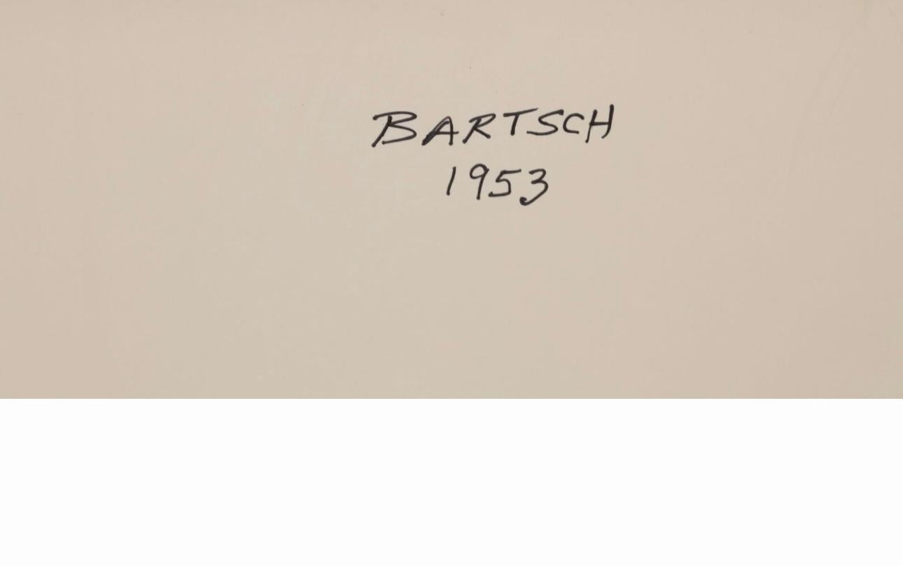 Peinture à l'aquarelle d'une scène de voile du milieu du siècle par Bartsch 1953 en vente 5