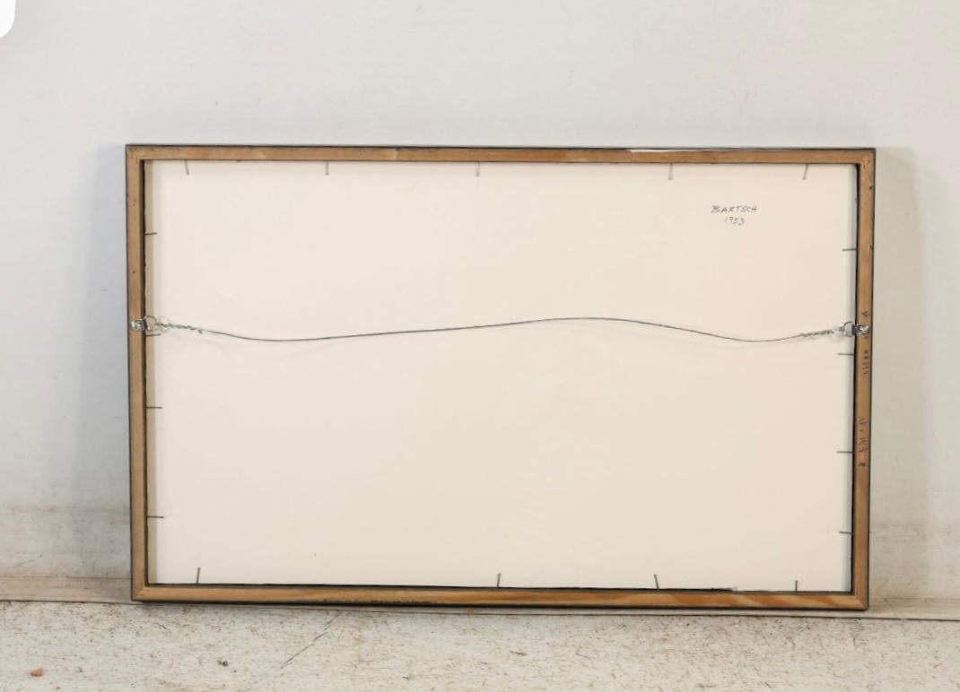 Peinture à l'aquarelle d'une scène de voile du milieu du siècle par Bartsch 1953 en vente 6