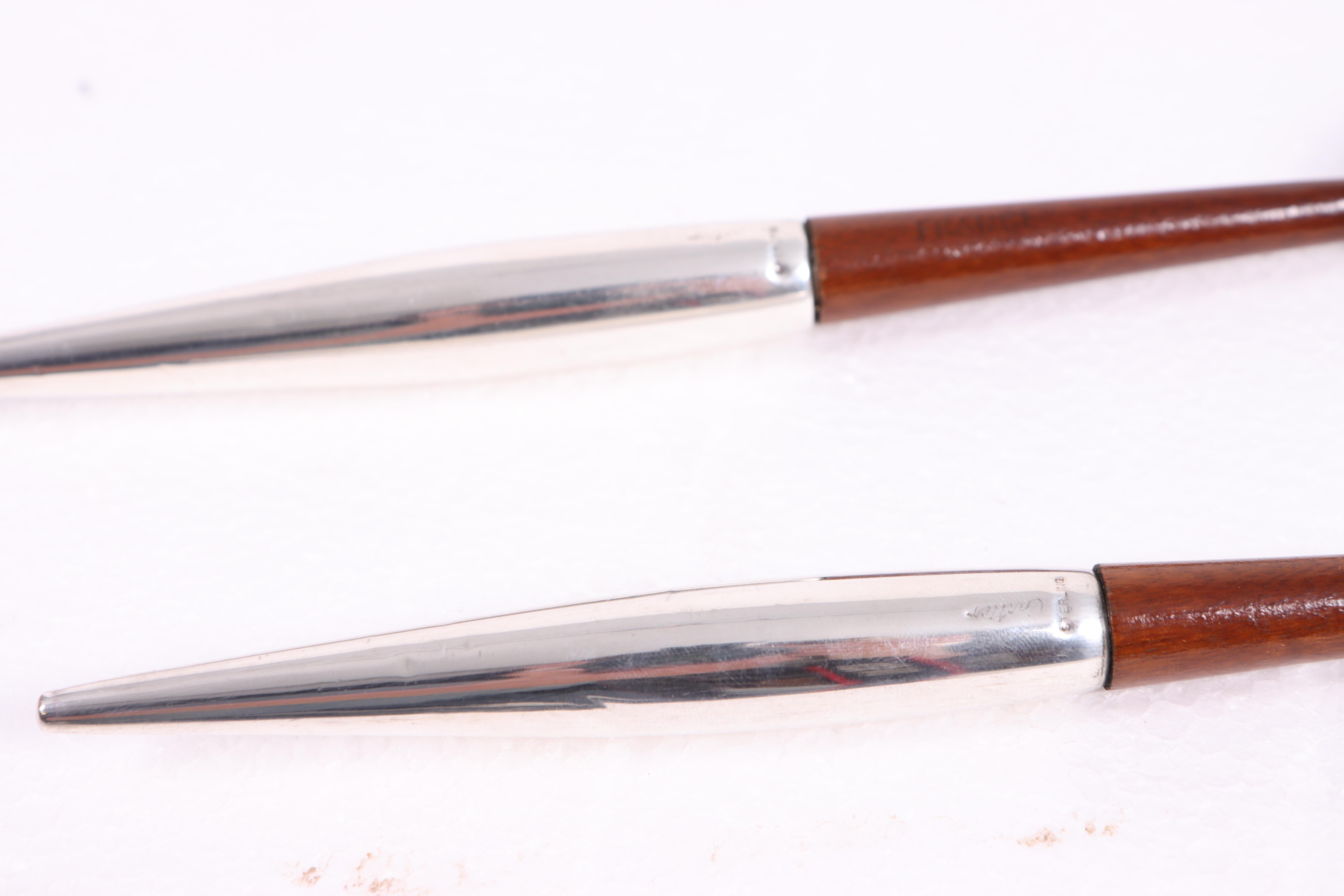 Midcentury Salad Cutlery in Mahogany Sterling Silver by Cartier, 1960s In Good Condition For Sale In Lejre, DK
