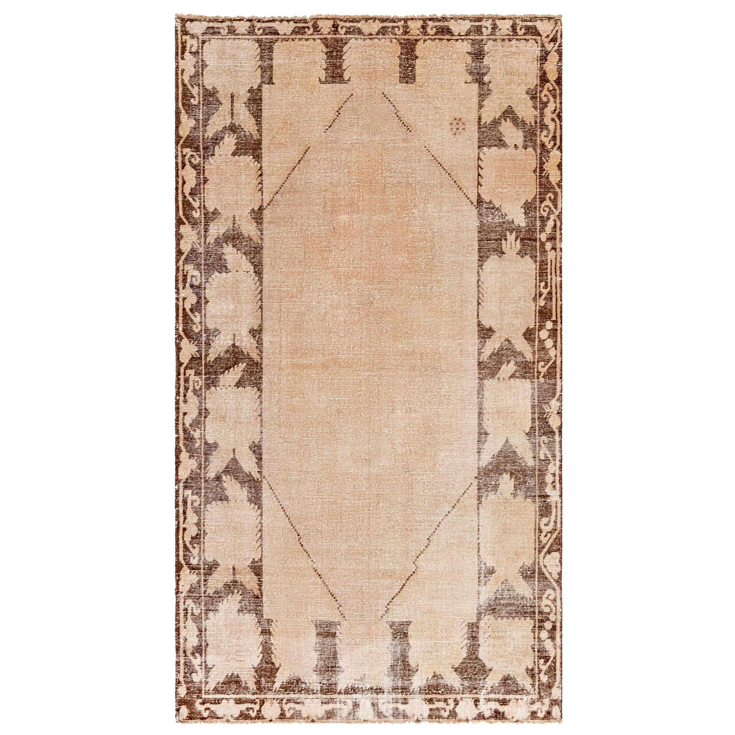 Contemporary Samarkand Beige Brown Hand Knotted Wool Rug by Doris ...