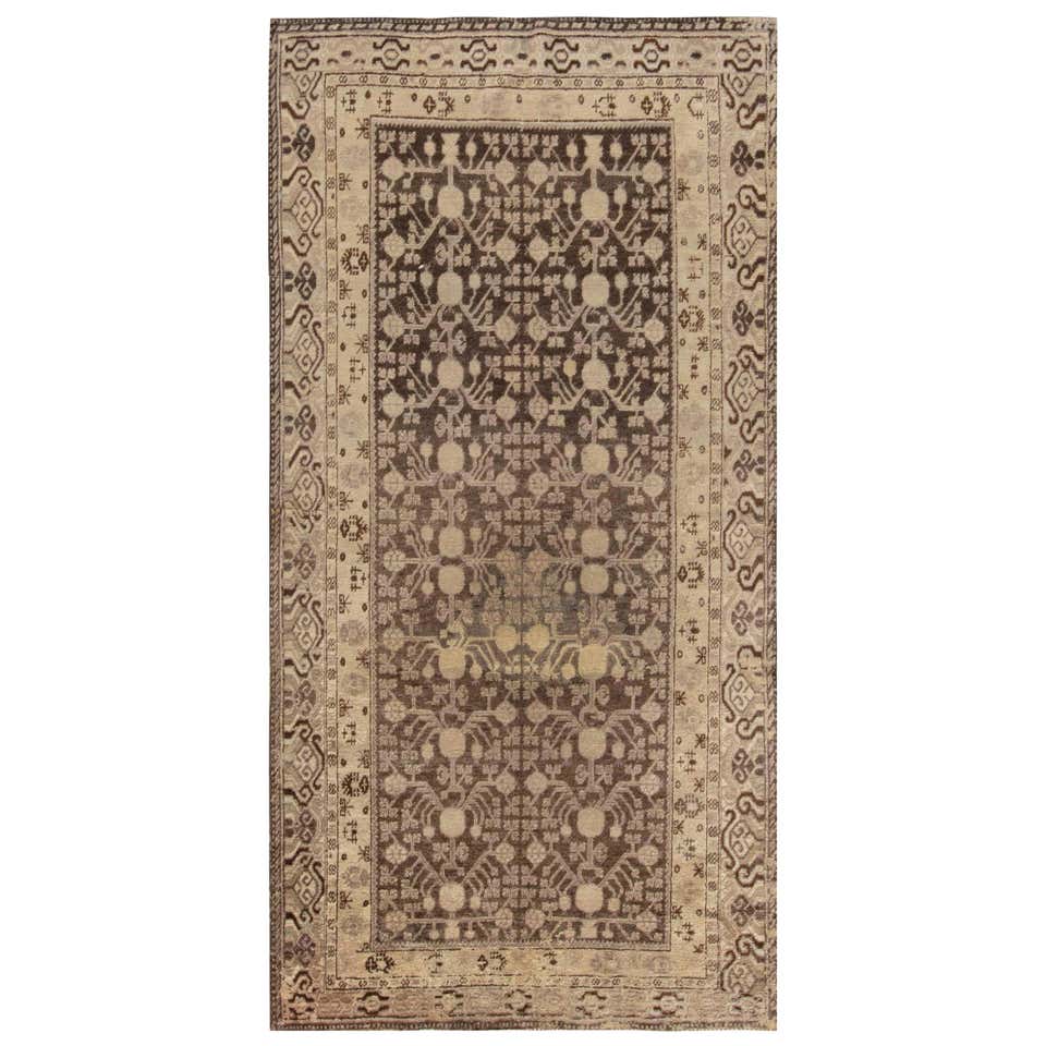 Contemporary Samarkand Beige Brown Hand Knotted Wool Rug by Doris ...
