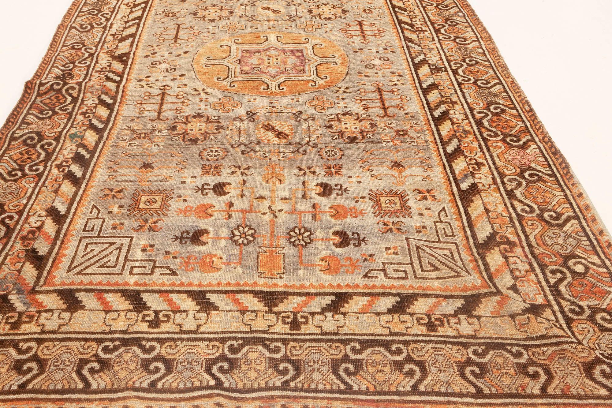 Mid-Century Modern Midcentury Samarkand Handmade Wool Rug For Sale
