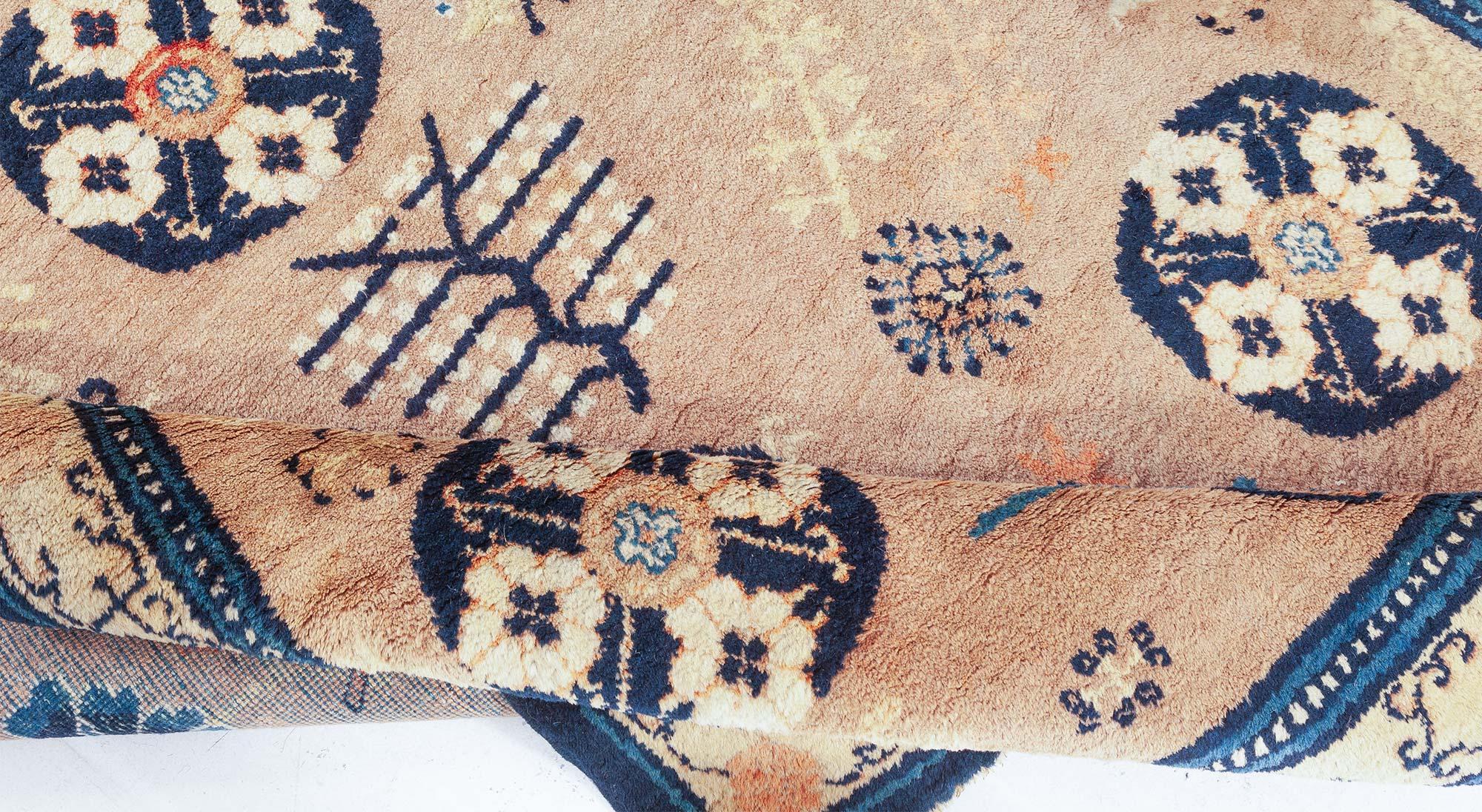 20th Century Midcentury Samarkand Handmade Wool Carpet For Sale