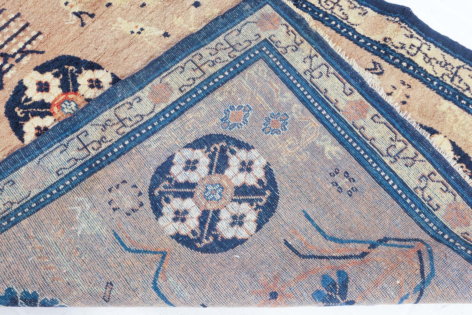 Midcentury Samarkand Handmade Wool Carpet For Sale 1