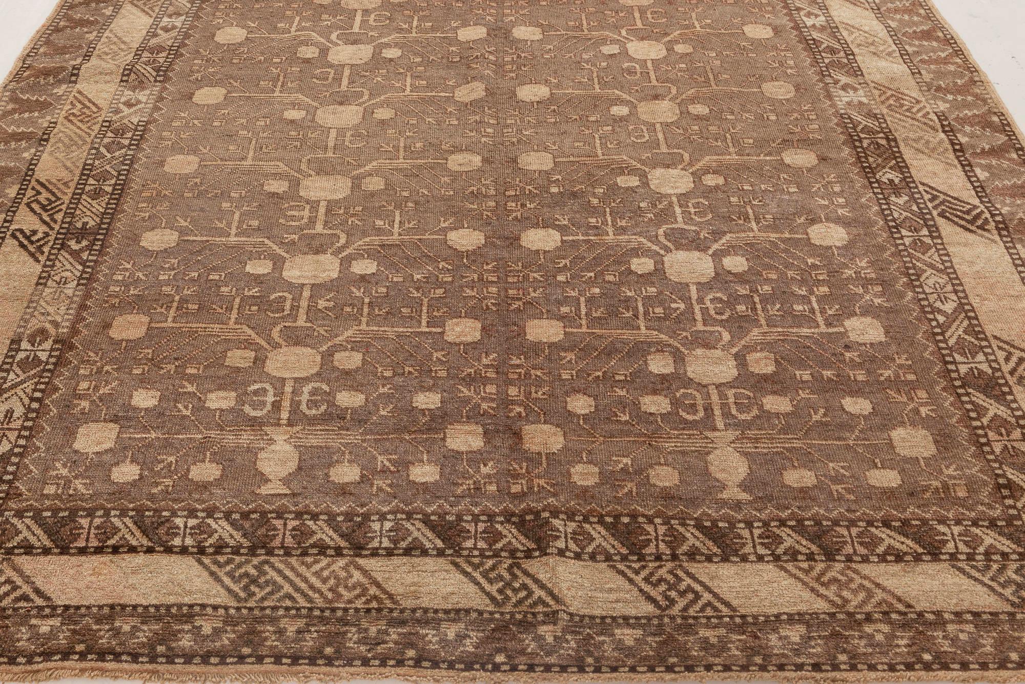 Doris Leslie Blau Alfombra de lana hecha a mano Samarcanda de mediados de siglo en venta 2
