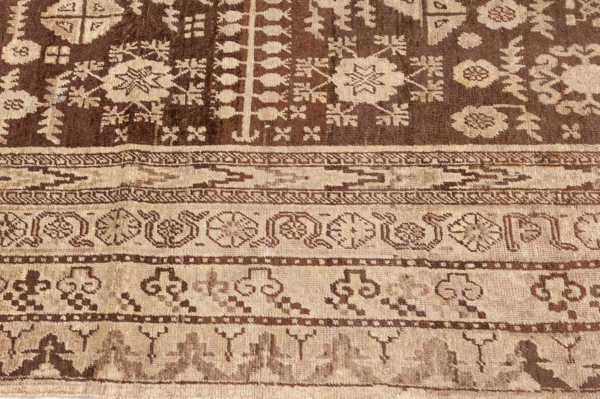 Mid-Century Modern Midcentury Samarkand Handmade Wool Rug For Sale
