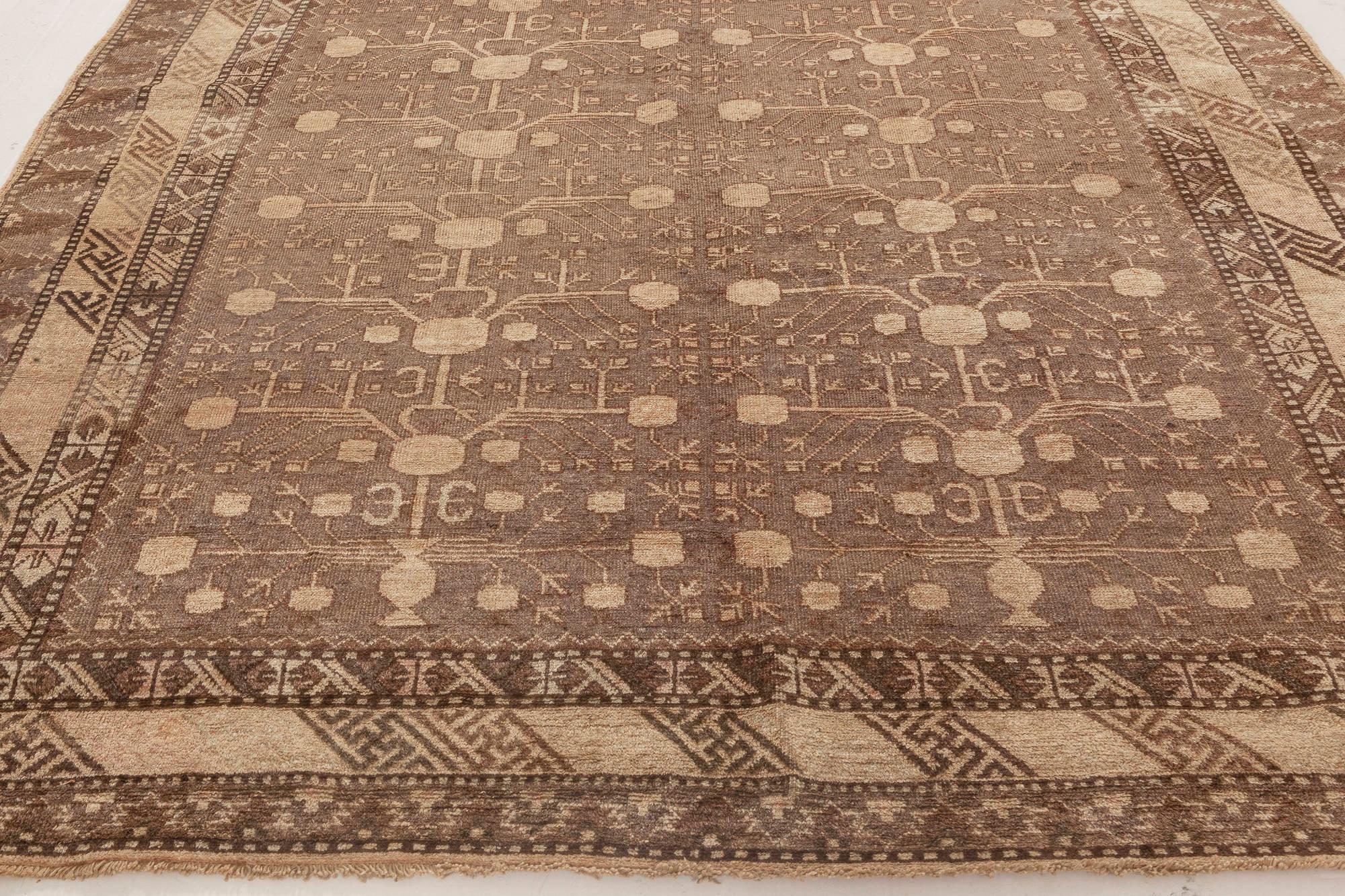 Doris Leslie Blau Alfombra de lana hecha a mano Samarcanda de mediados de siglo Moderno de mediados de siglo en venta