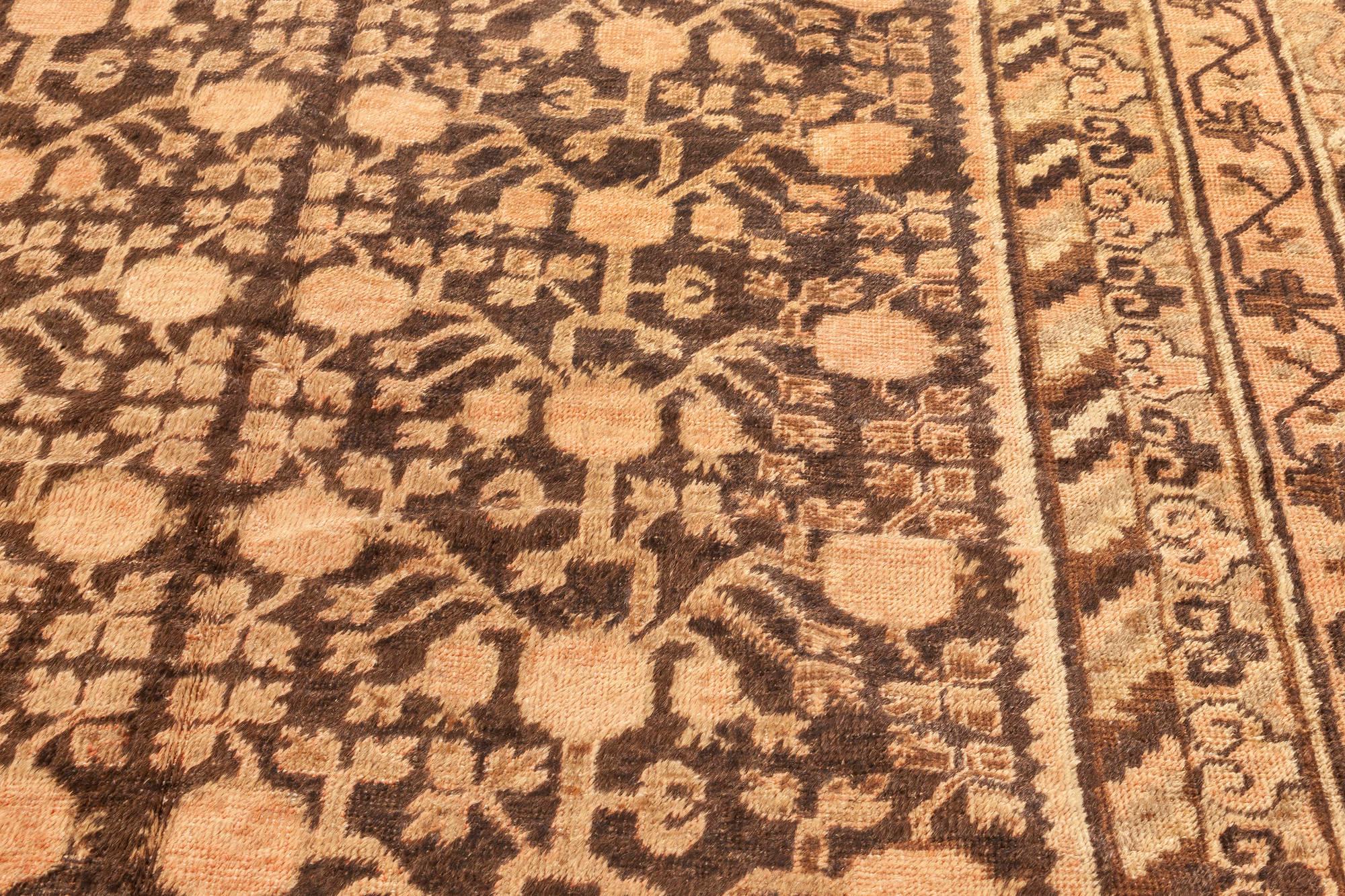 Hand-Woven Midcentury Samarkand Handmade Wool Rug For Sale
