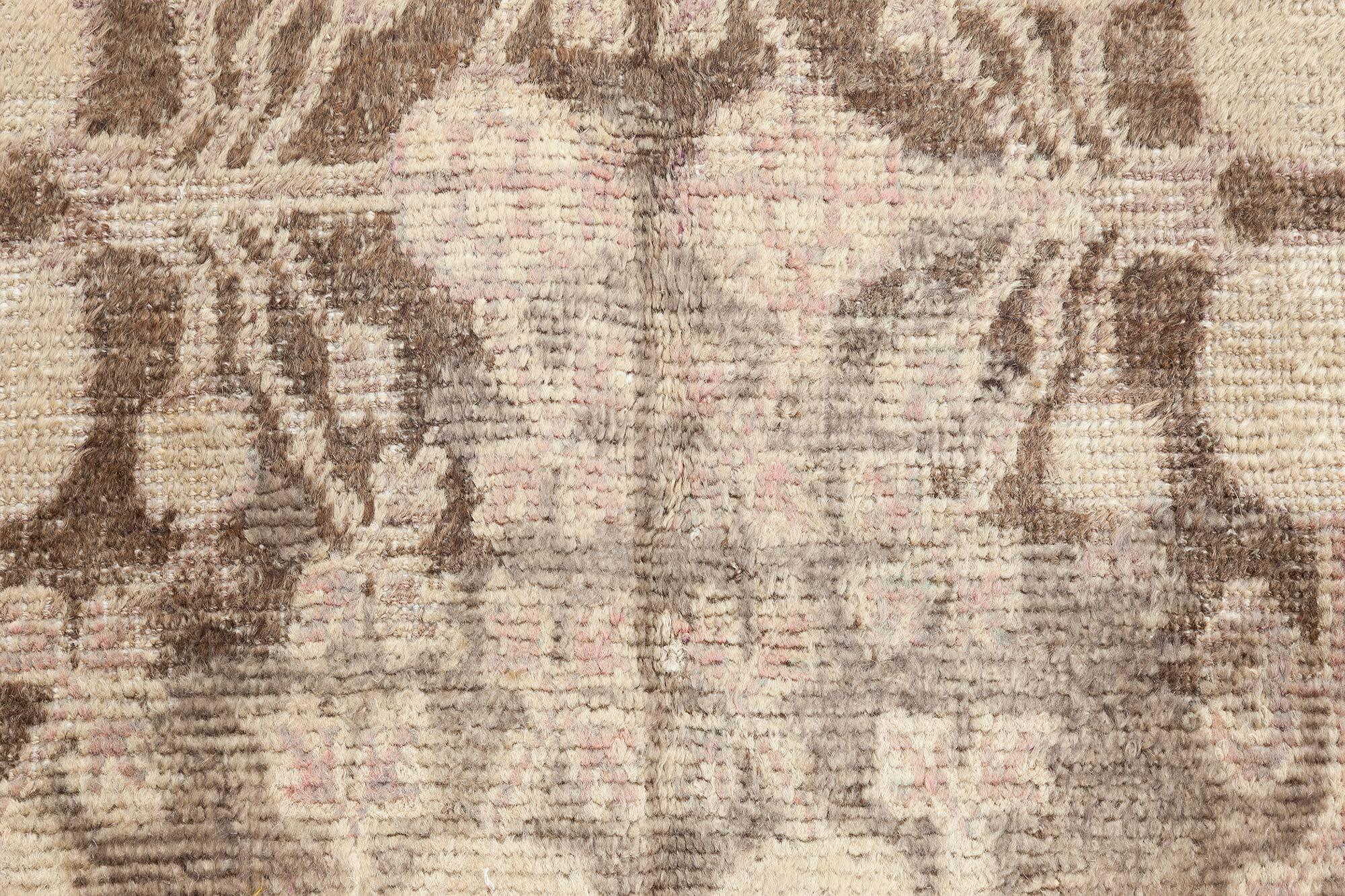 Handgewebter Samarkand-Wollteppich Doris Leslie Blau aus der Mitte des Jahrhunderts im Angebot 2