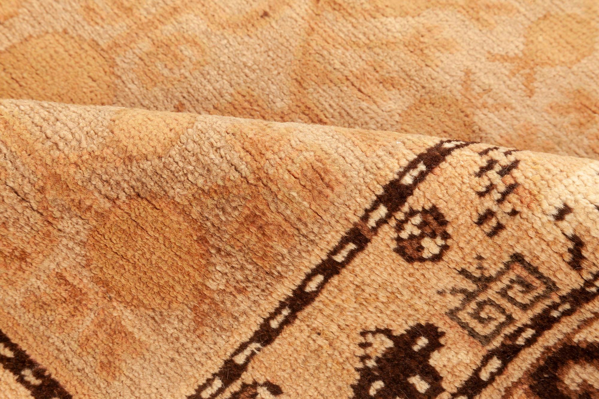 Mid-Century Modern Midcentury Samarkand Handwoven Wool Rug For Sale