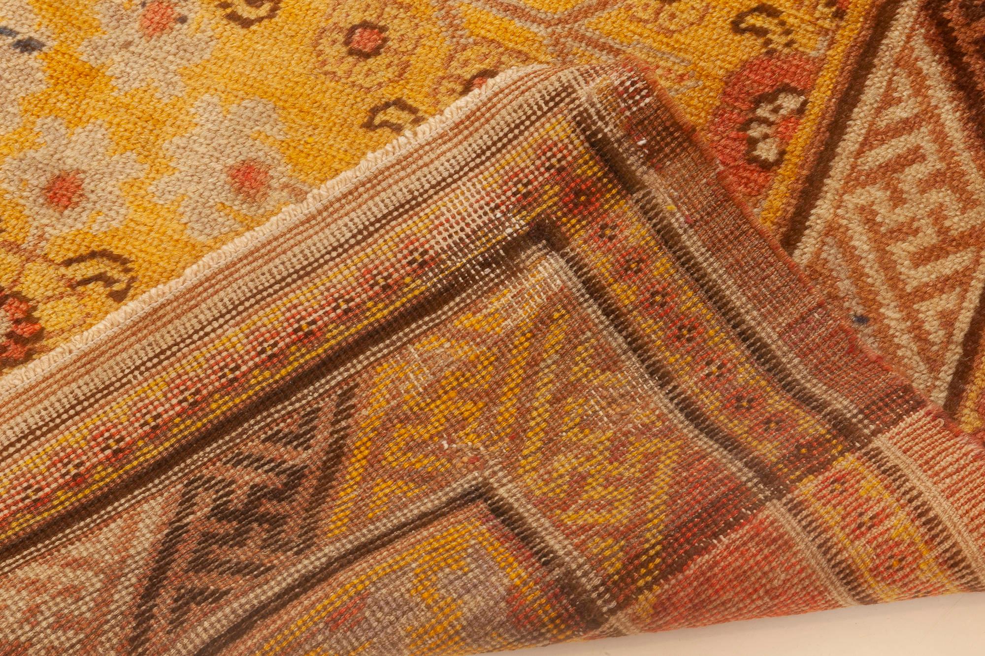 20th Century Midcentury Samarkand Handwoven Wool Rug For Sale