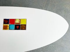 Midcentury Samson Berman Studio Craft Couchtisch im Surfboard-Stil mit eingelassener Kachel