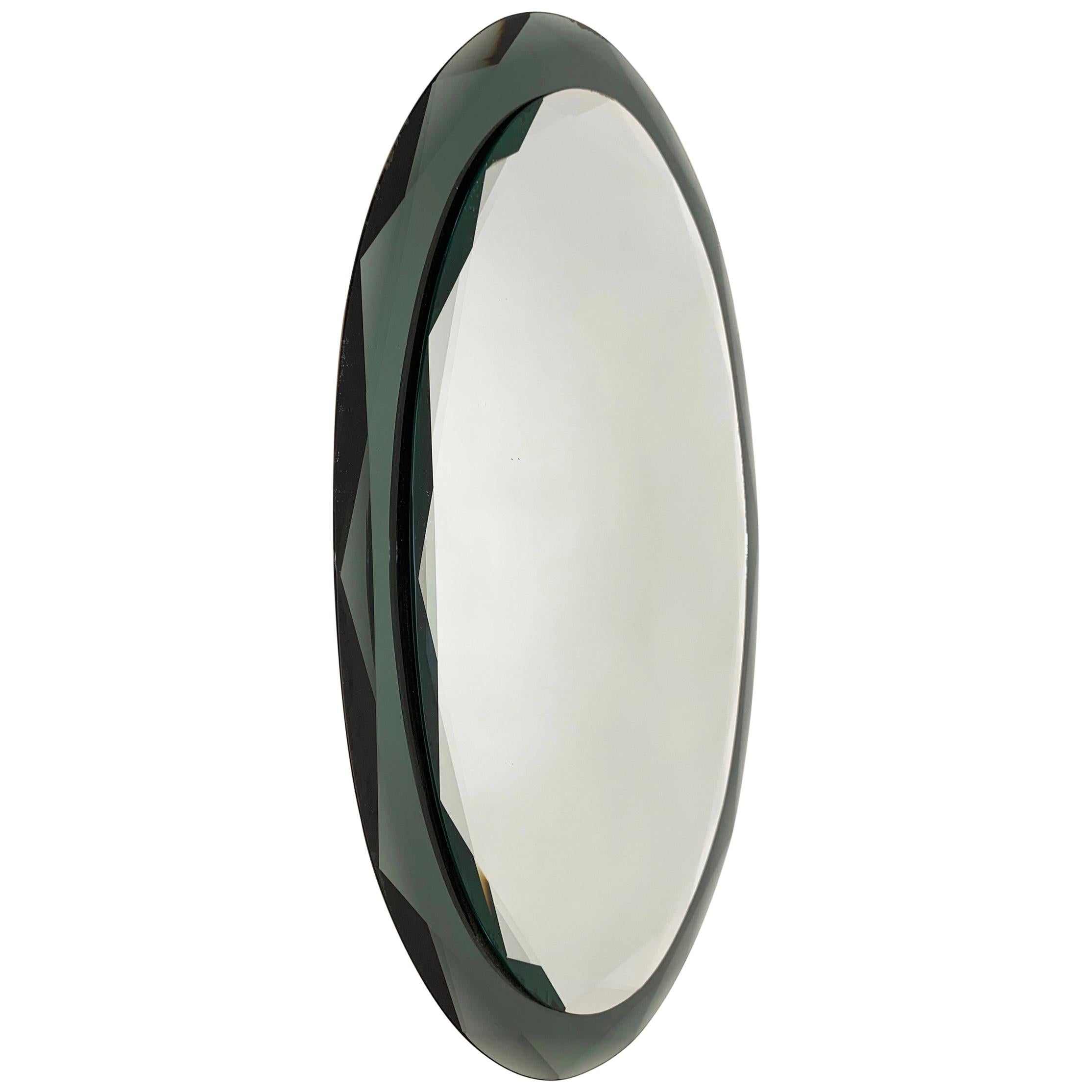 Midcentury Santambrogio & De Berti Oval Italian Scalloped Wall Mirror, 1950s