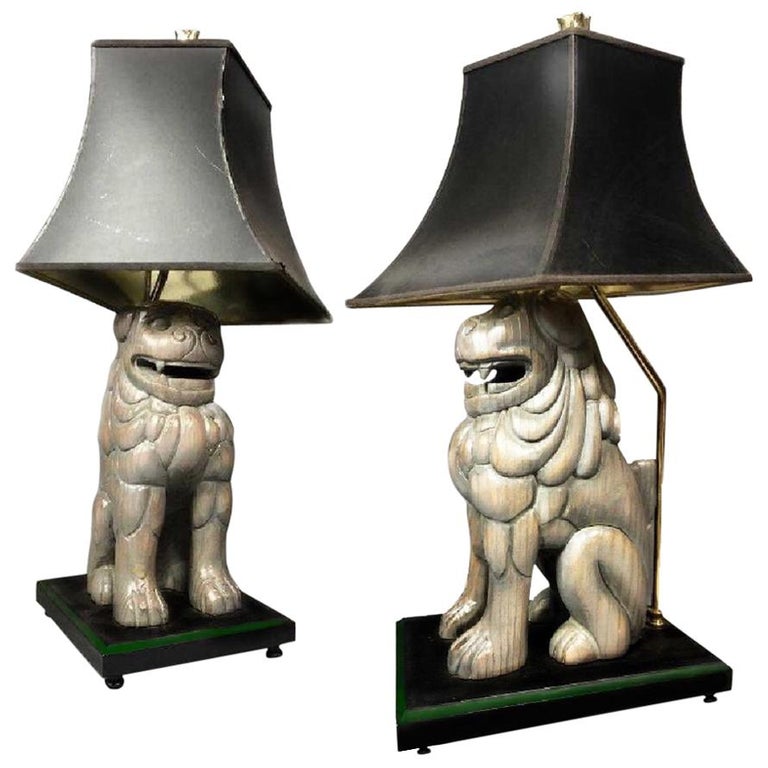 kom Prime Discriminerend Sarreid Ltd Hand-carved Wood Foo Dog Table Lamp Pair, Spain, Brass,  Mid-century at 1stDibs | sarreid ltd lamps