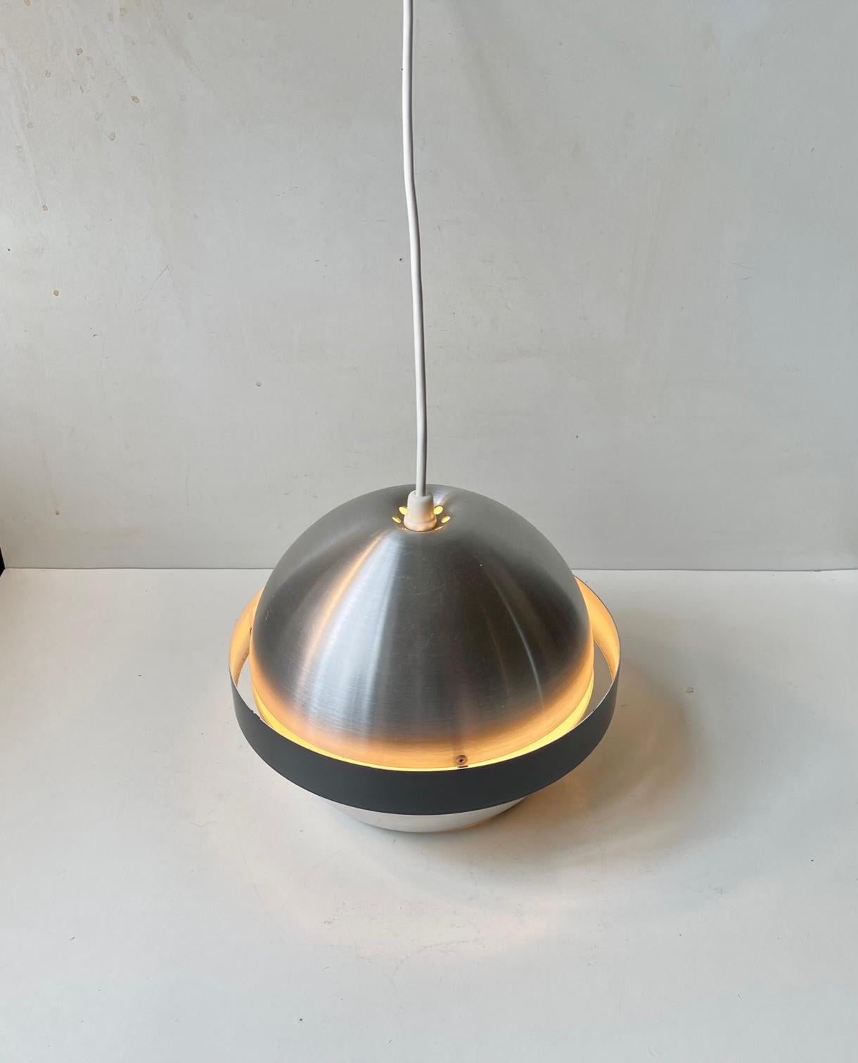 Brushed Mid Century Saturn Pendant Lamp by Fagerhults Belysning, Sweden 1970s