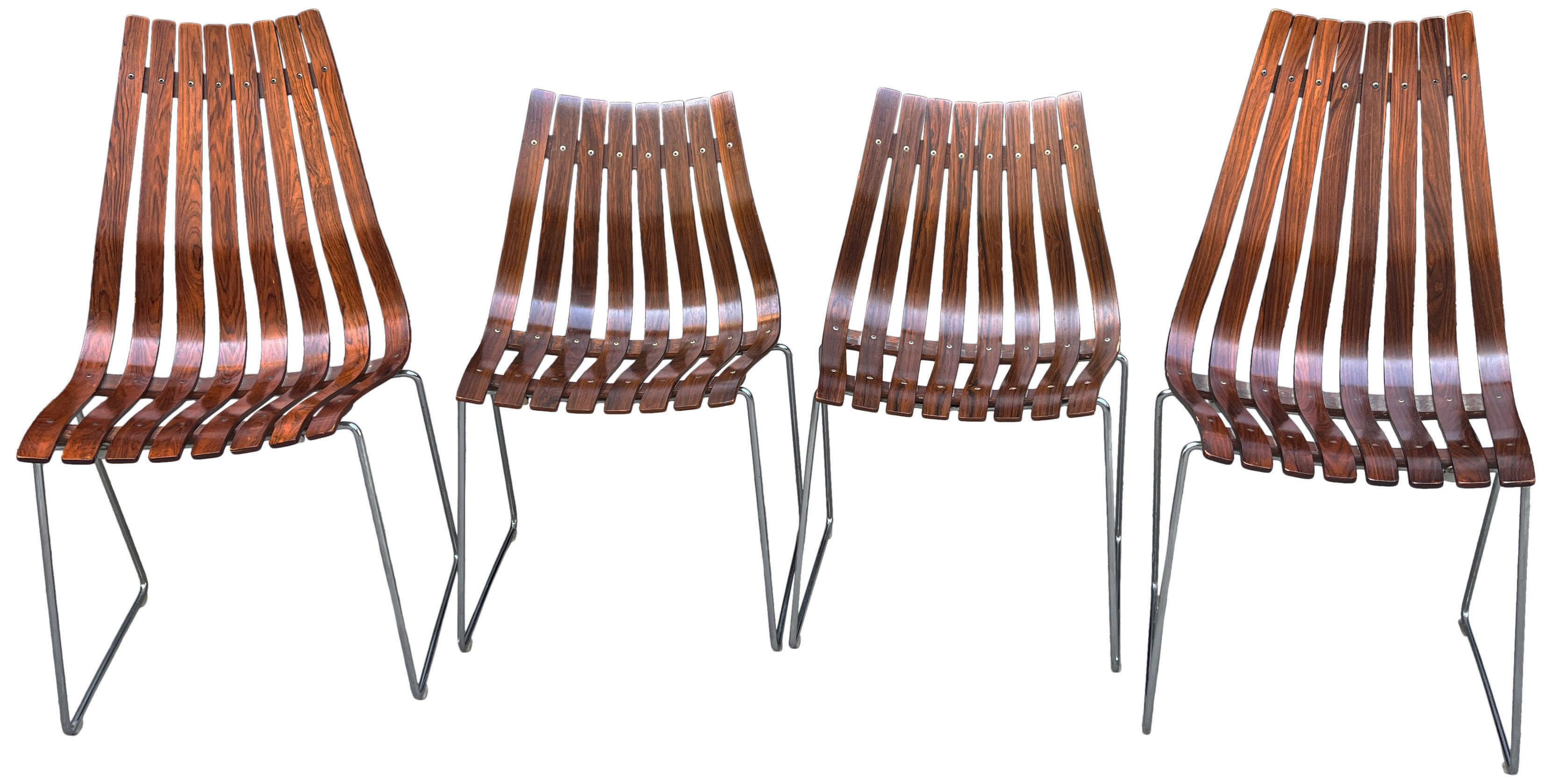 Midcentury Scandia Chairs by Hans Brattrud for Hove Mobler In Good Condition For Sale In BROOKLYN, NY