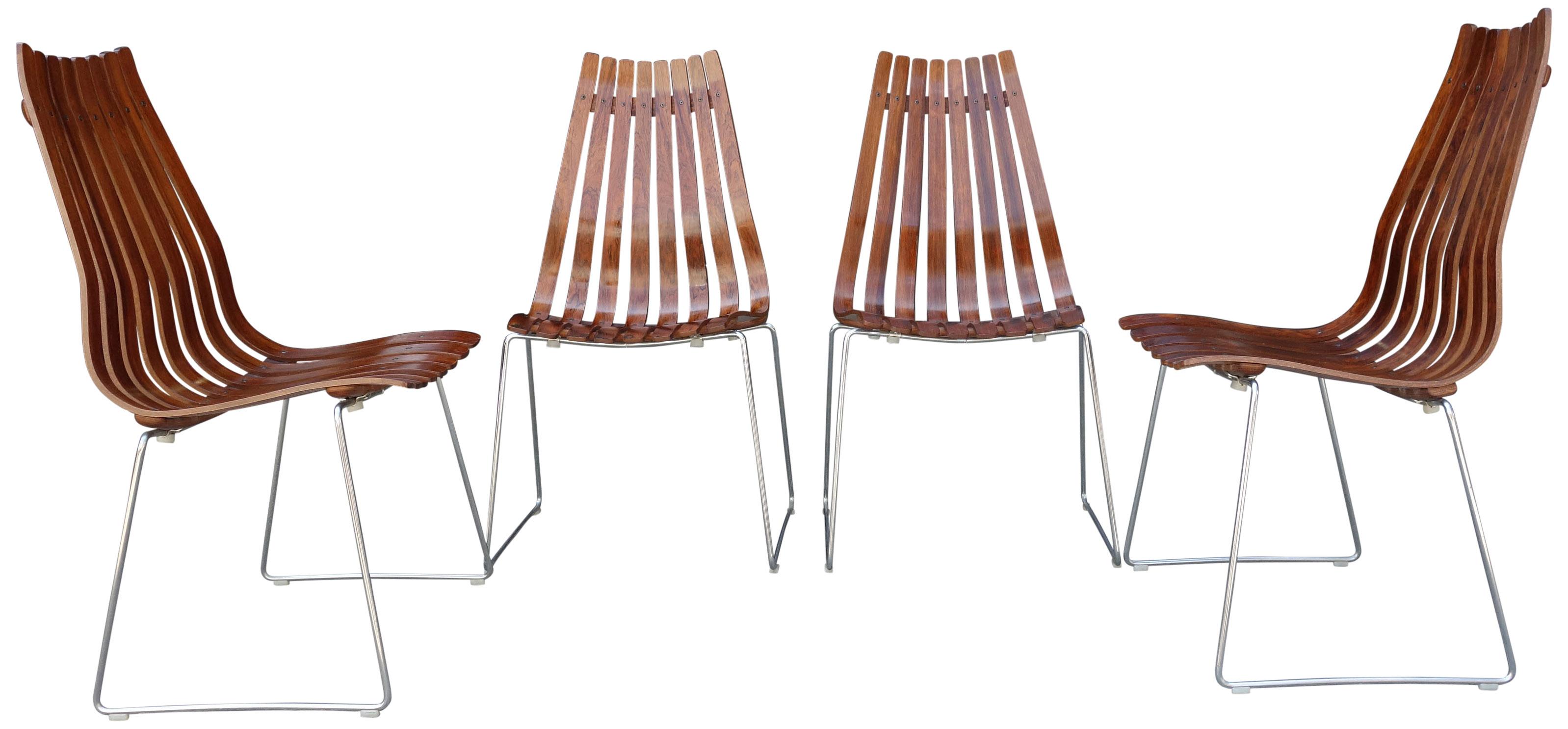 Midcentury Scandia Chairs by Hans Brattrud for Hove Mobler In Good Condition In BROOKLYN, NY