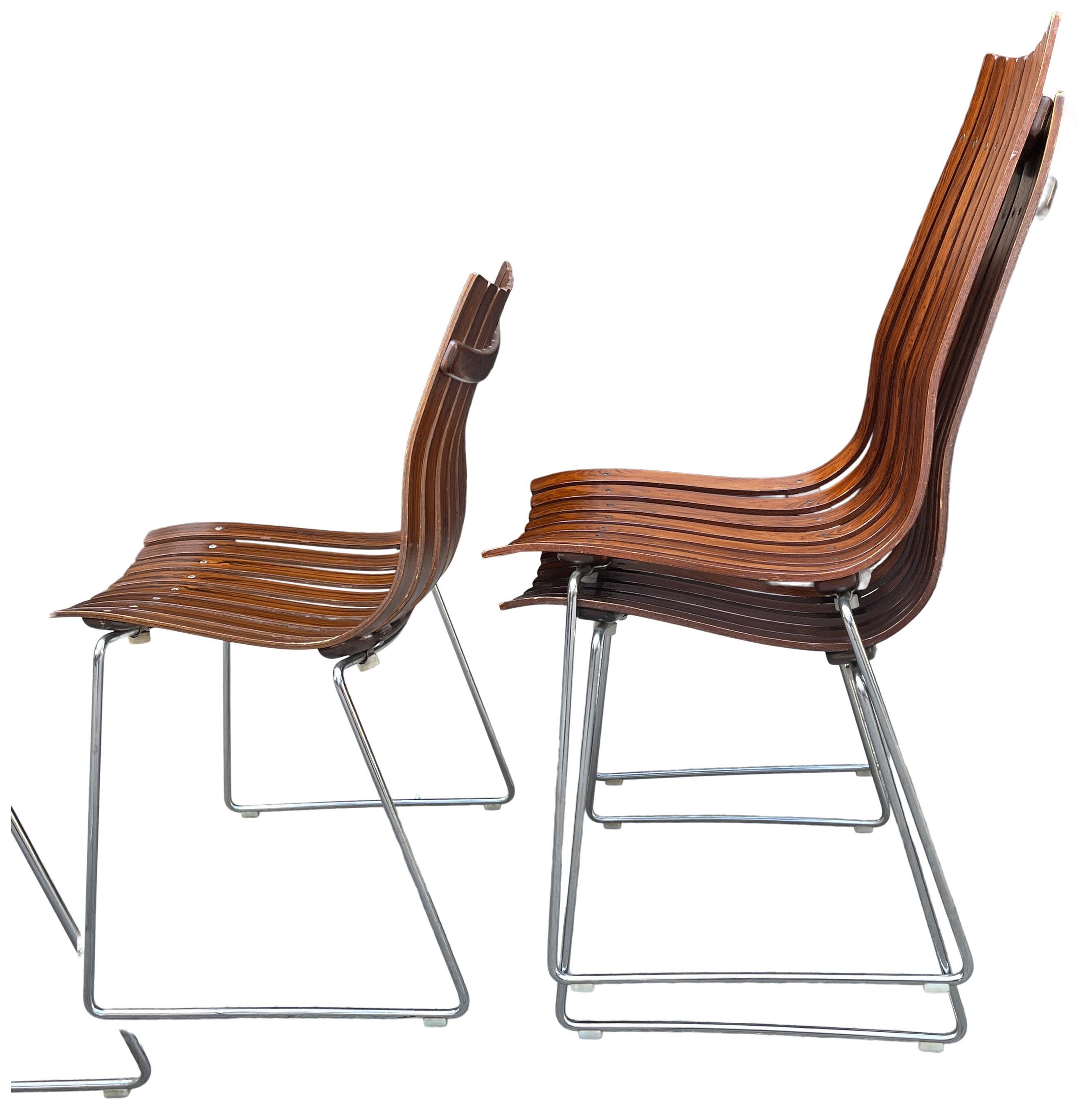 Skandinavische Stühle aus der Mitte des Jahrhunderts von Hans Brattrud für Hove Mobler im Zustand „Gut“ im Angebot in BROOKLYN, NY