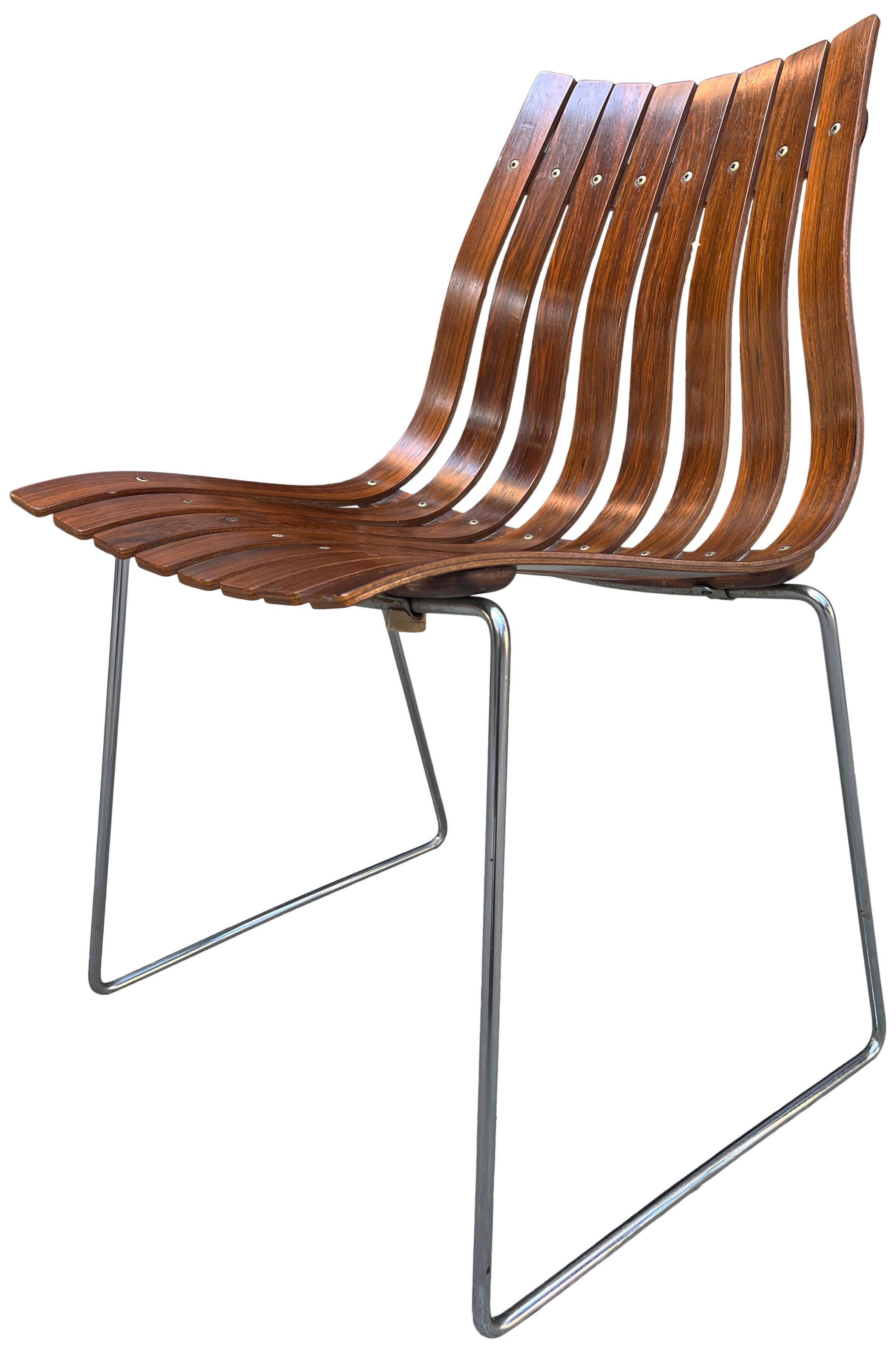 Chrome Midcentury Scandia Chairs by Hans Brattrud for Hove Mobler For Sale