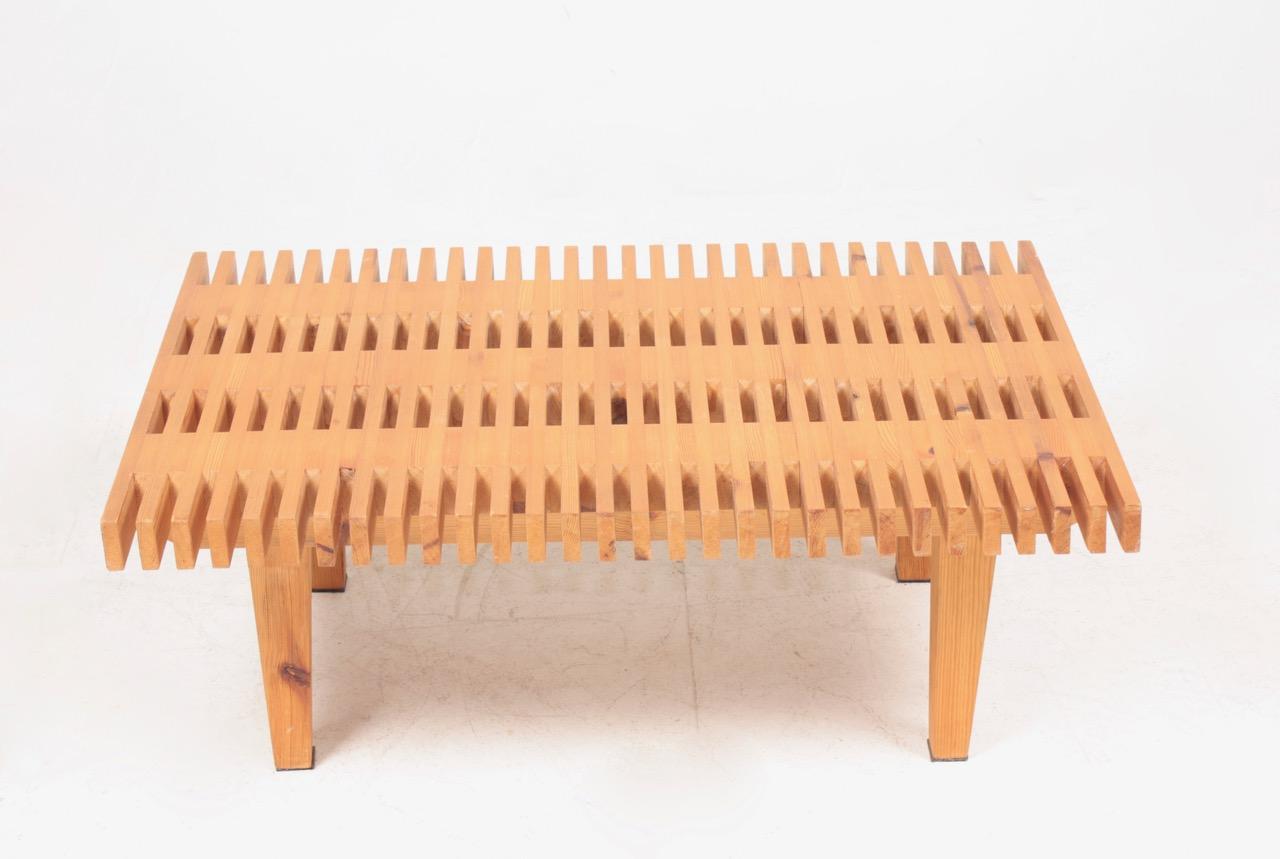 Bench in solid pine. Designed and made in Denmark, 1970s. Great original condition.