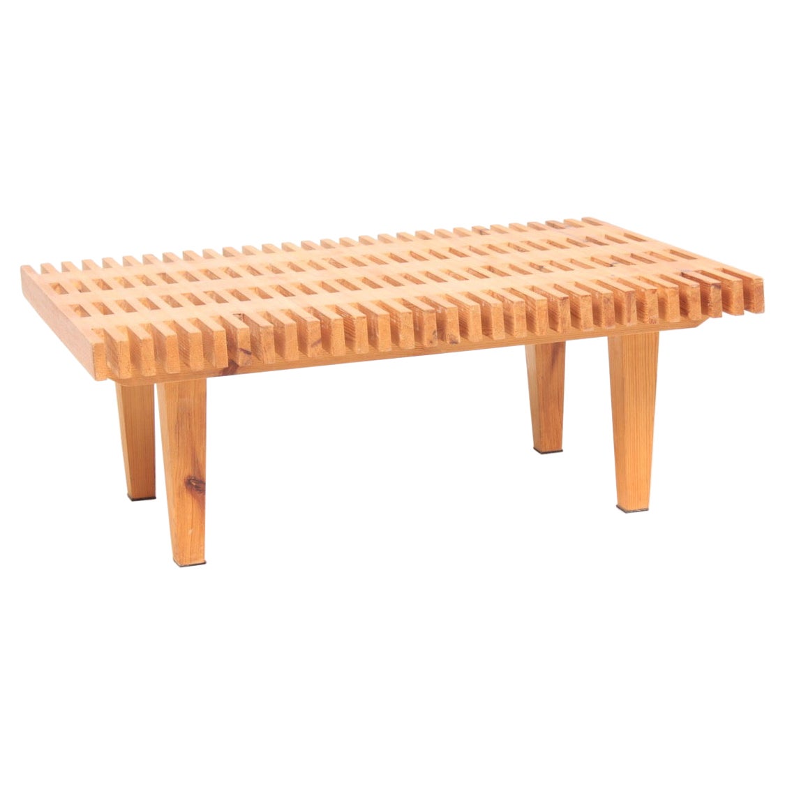 Midcentury Scandinavian Bench in Pine, 1970s
