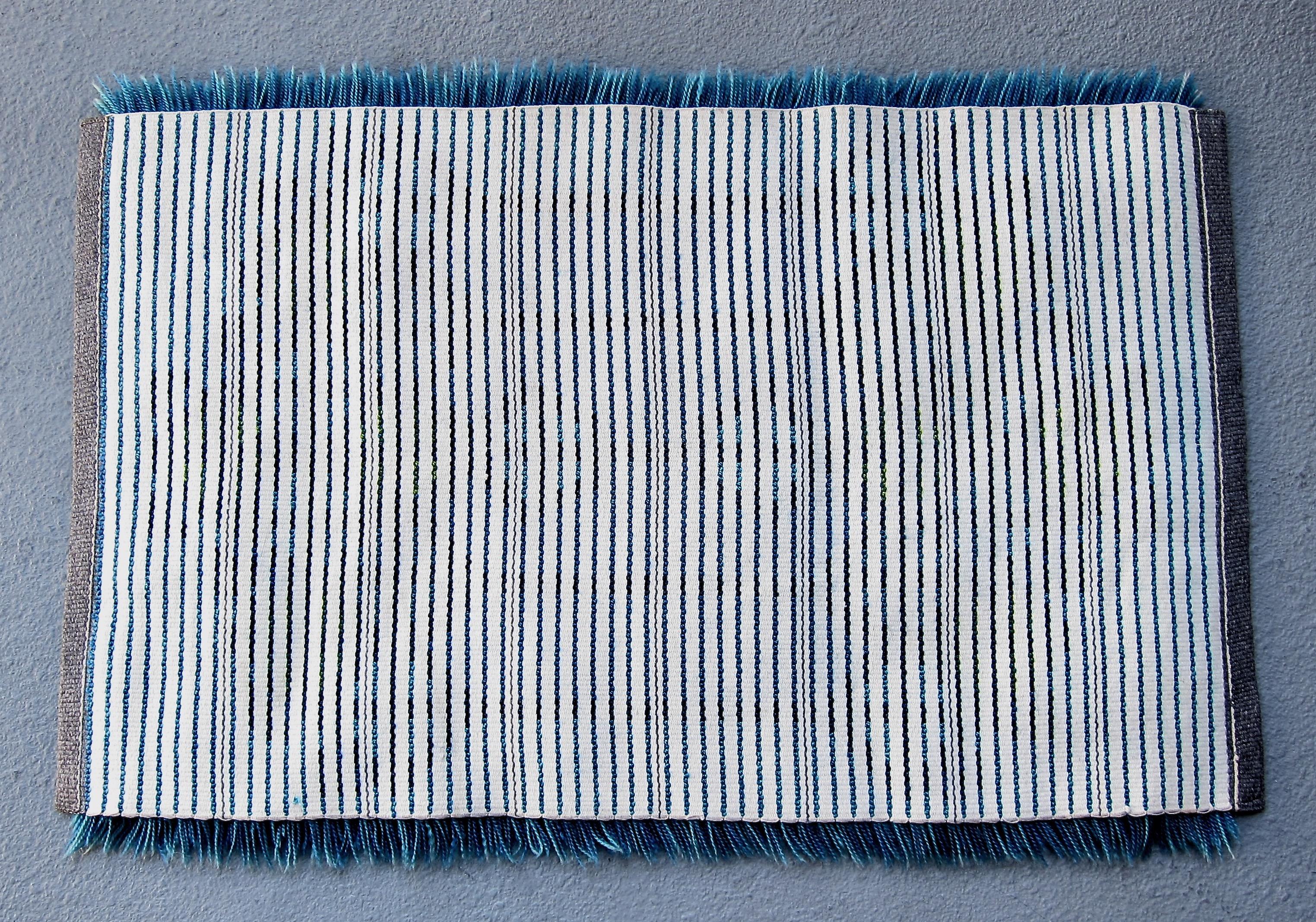 Mid-Century Modern Midcentury Scandinavian Blue Rya Rug