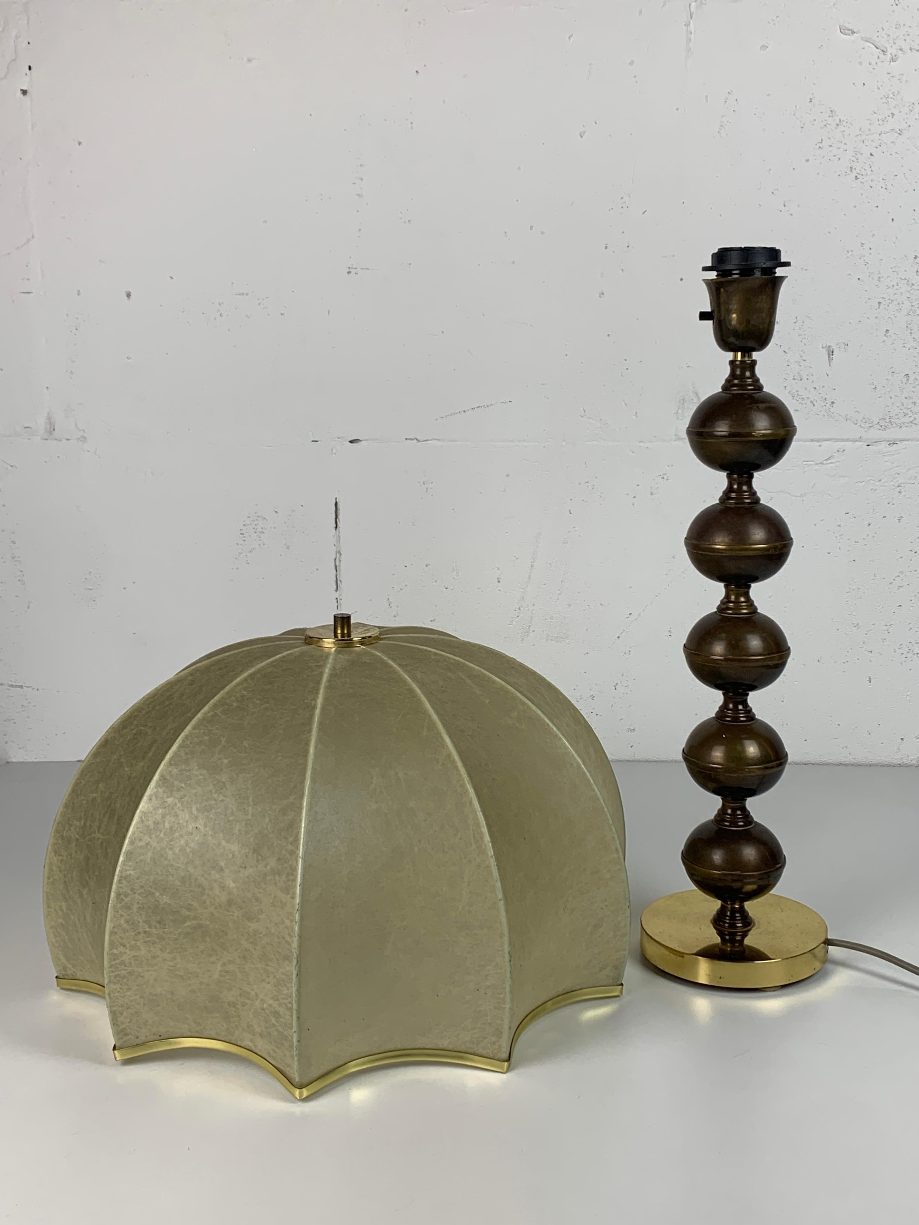 Midcentury Scandinavian brass cocoon mushroom lamp, Borens Boras, Sweden 1960s For Sale 8