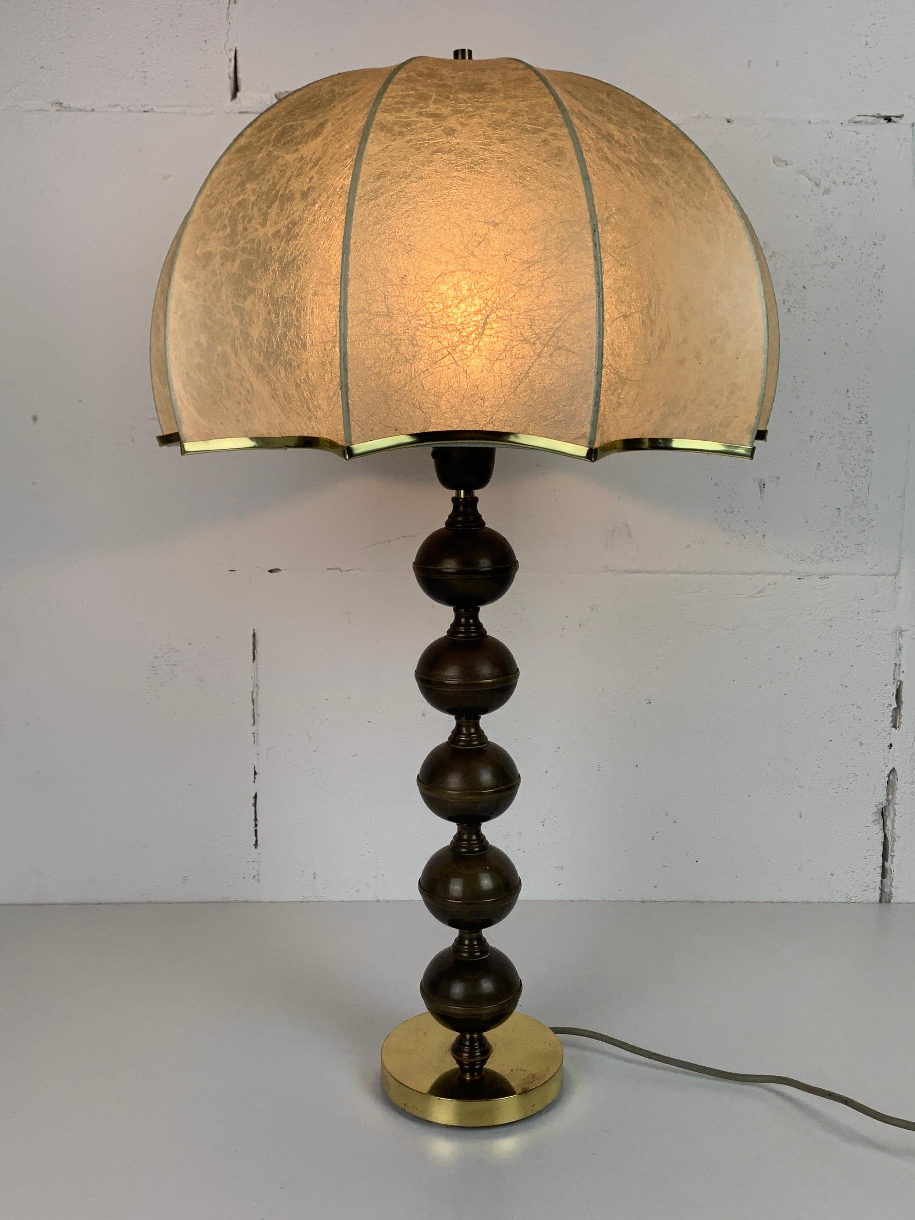 Mid-Century Modern Midcentury Scandinavian brass cocoon mushroom lamp, Borens Boras, Sweden 1960s For Sale