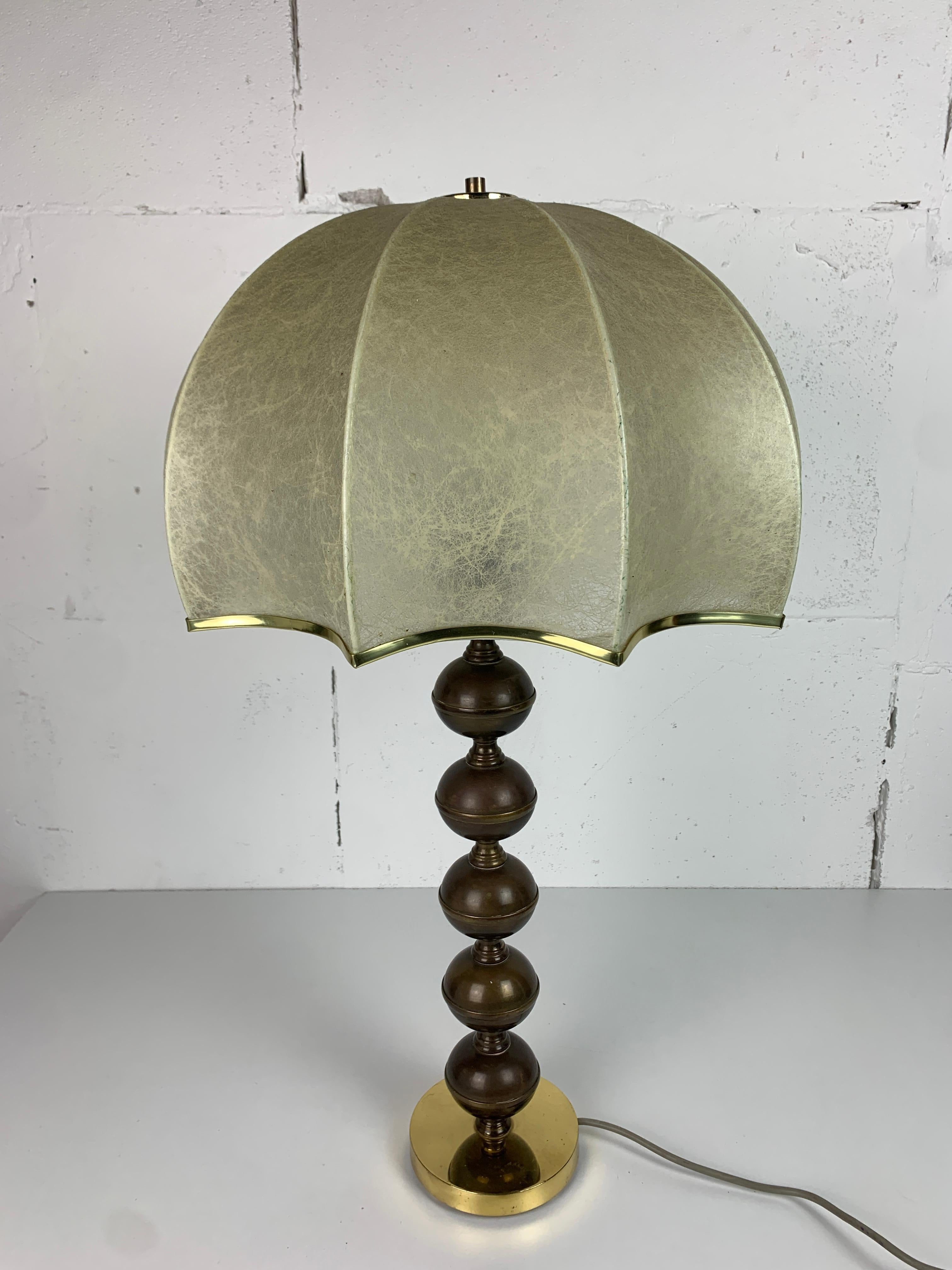 Midcentury Scandinavian brass cocoon mushroom lamp, Borens Boras, Sweden 1960s For Sale 2