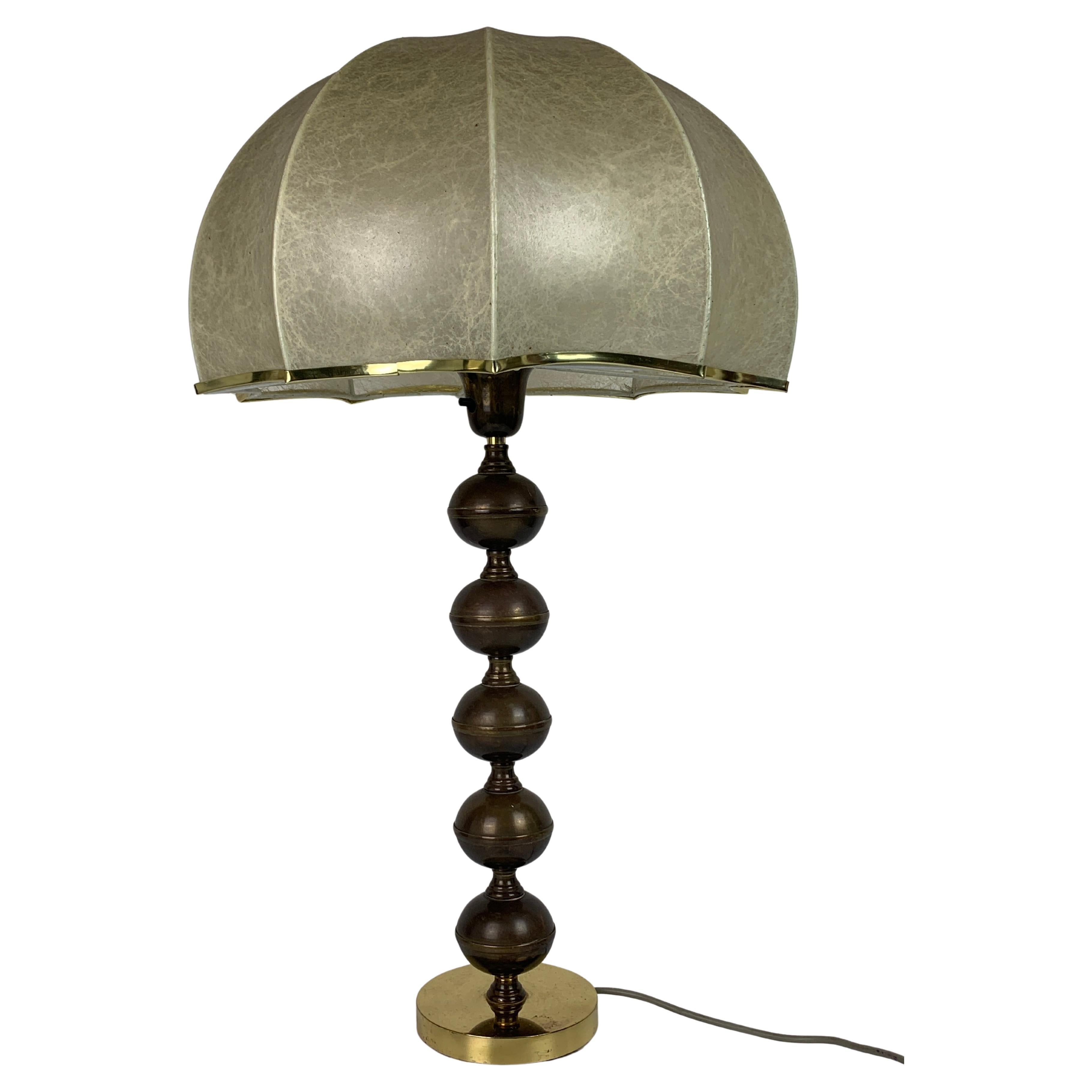 Midcentury Scandinavian brass cocoon mushroom lamp, Borens Boras, Sweden 1960s For Sale