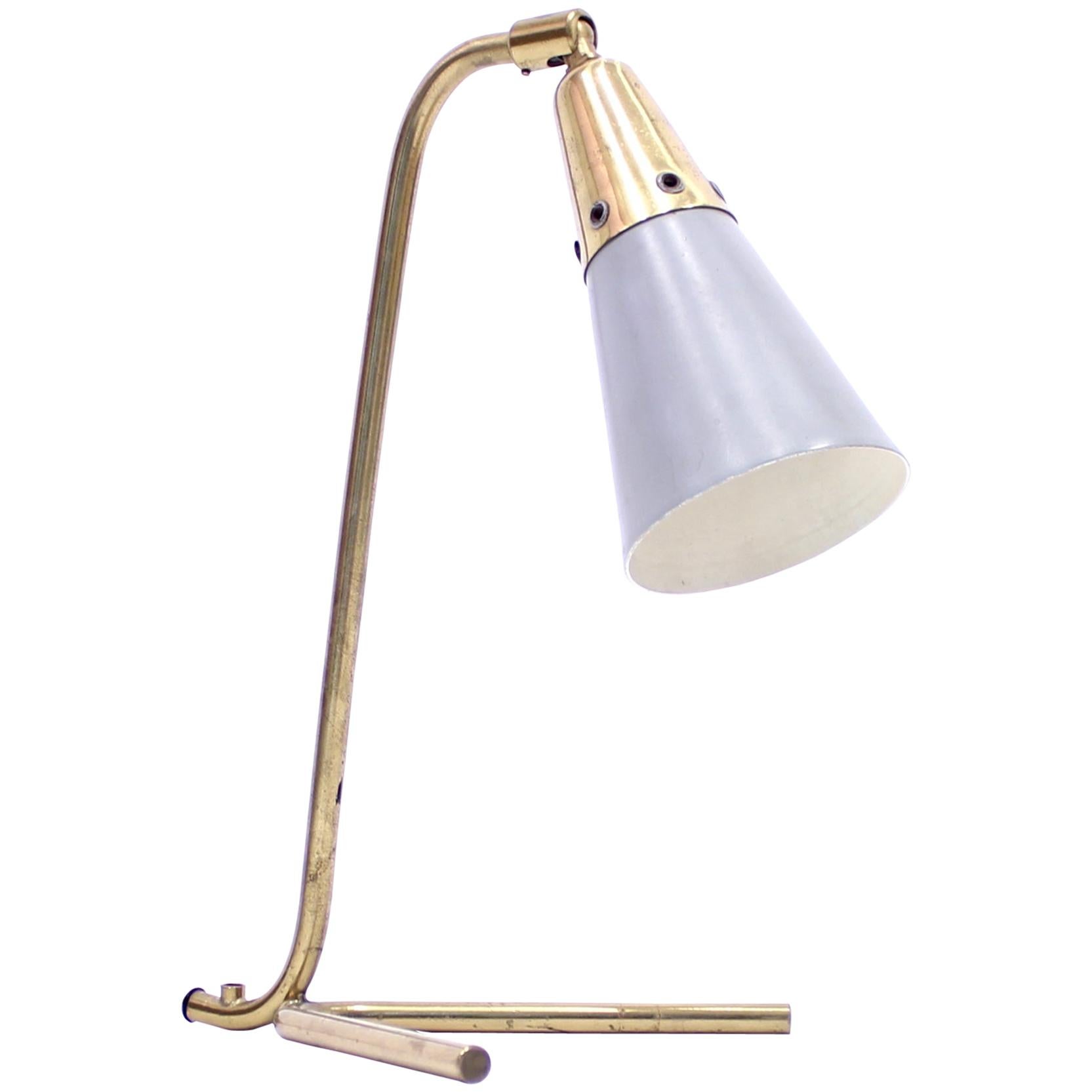 Midcentury Scandinavian Brass Table Lamp, 1950s