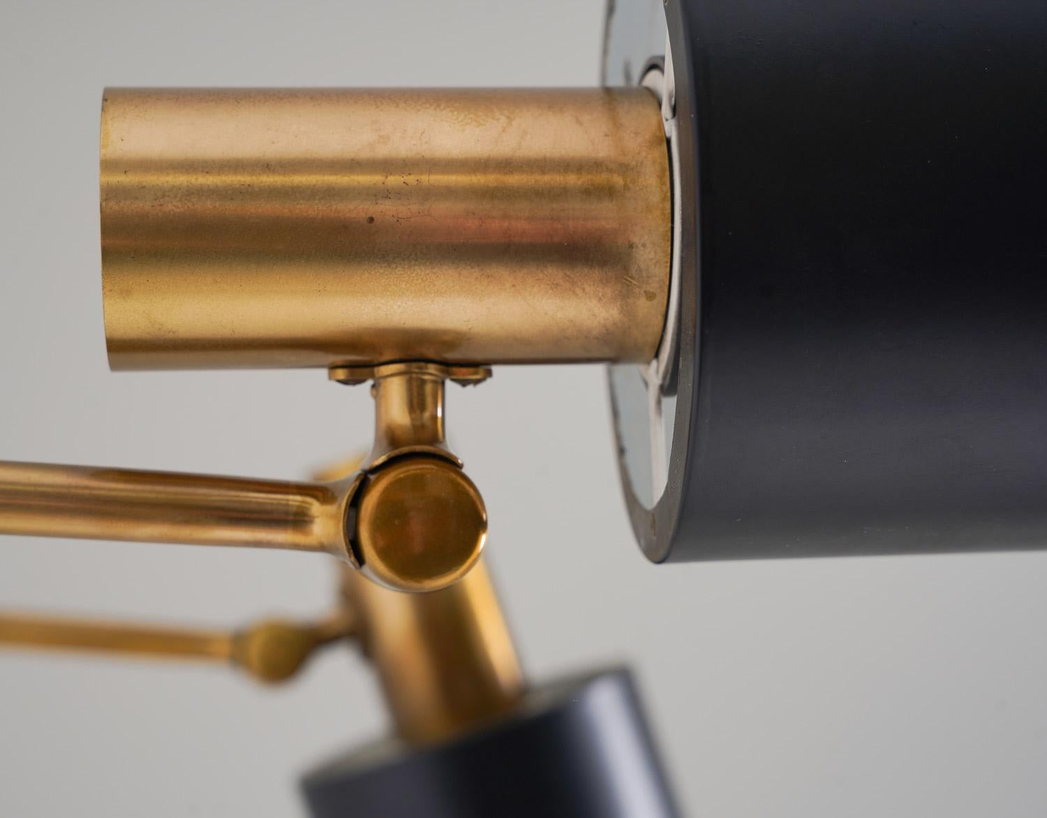 Midcentury Scandinavian Brass Wall Lamps by Falkenbergs Belysning For Sale 1