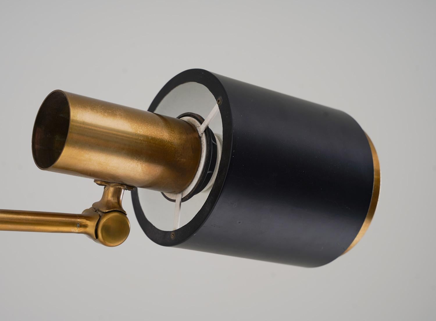 Midcentury Scandinavian Brass Wall Lamps by Falkenbergs Belysning For Sale 2
