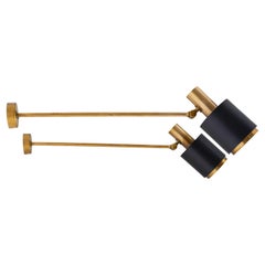 Midcentury Scandinavian Brass Wall Lamps by Falkenbergs Belysning