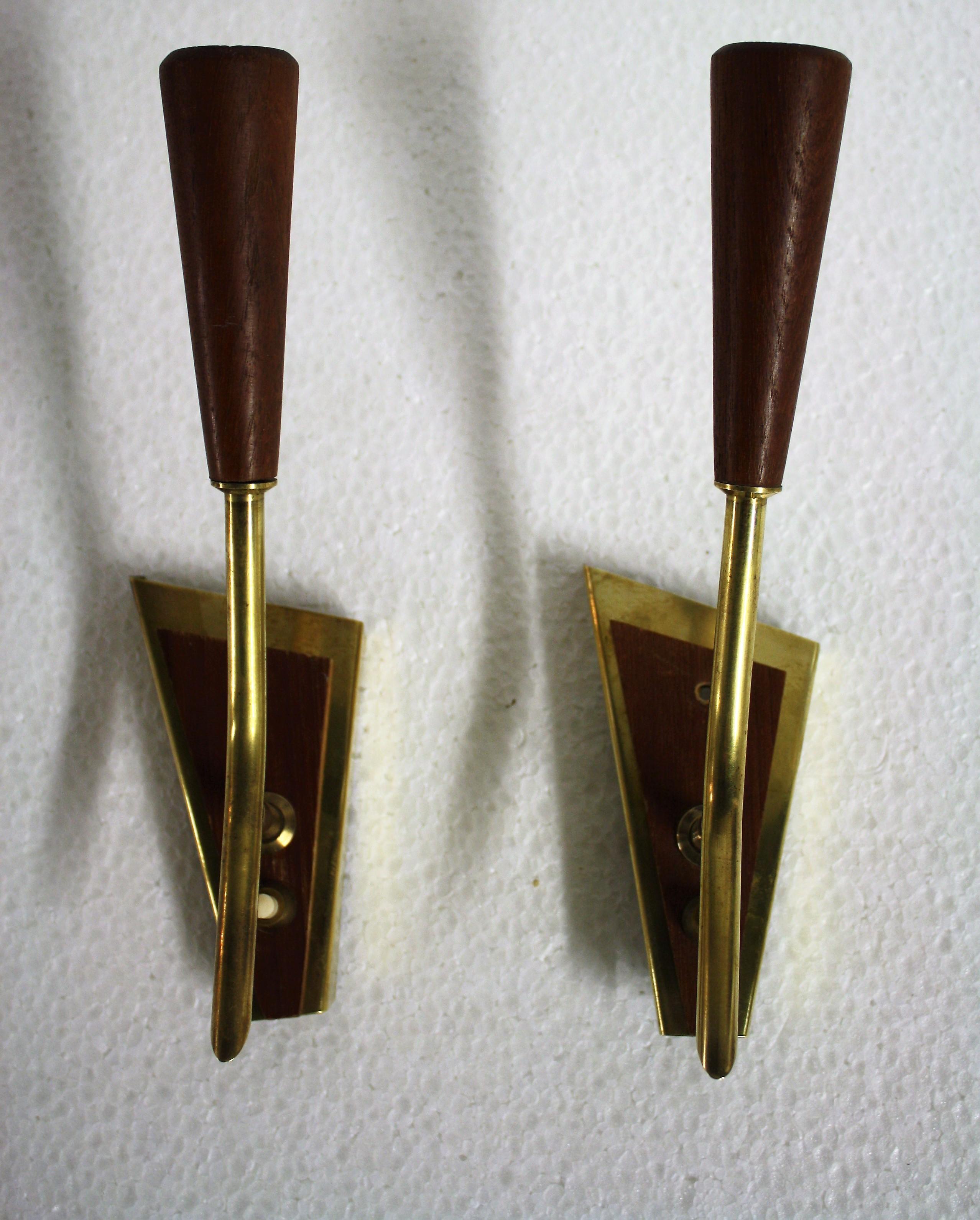 Midcentury Scandinavian Brass Wall Sconces, 1960s, Denmark 3