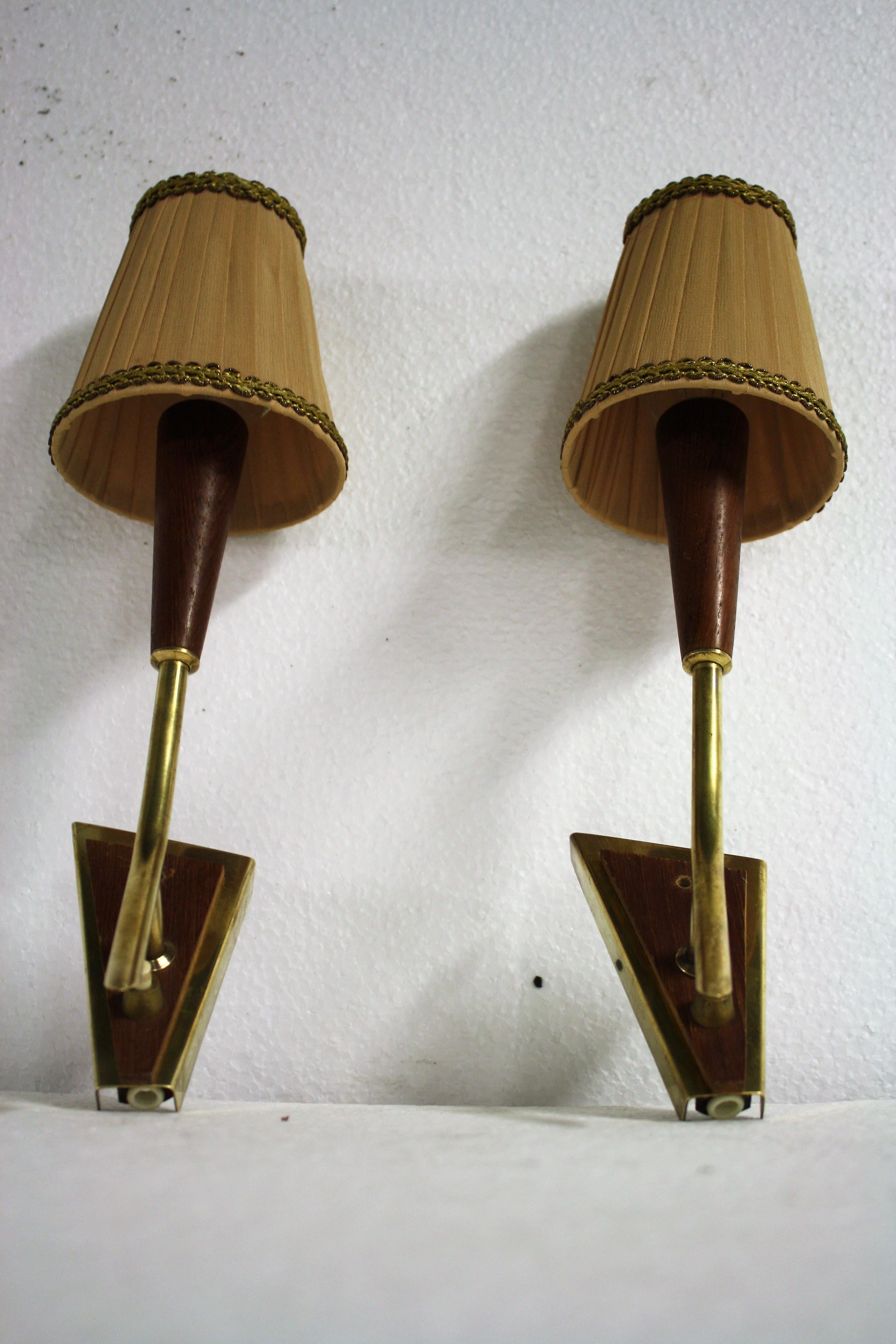 Scandinavian Modern Midcentury Scandinavian Brass Wall Sconces, 1960s, Denmark