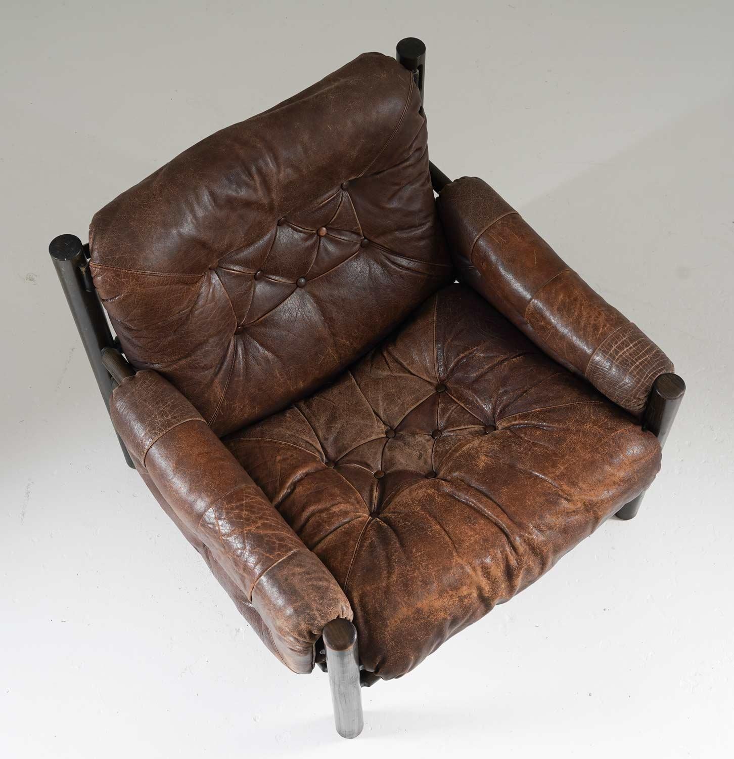 Beech Midcentury Scandinavian Bruksbo Safari Chairs For Sale
