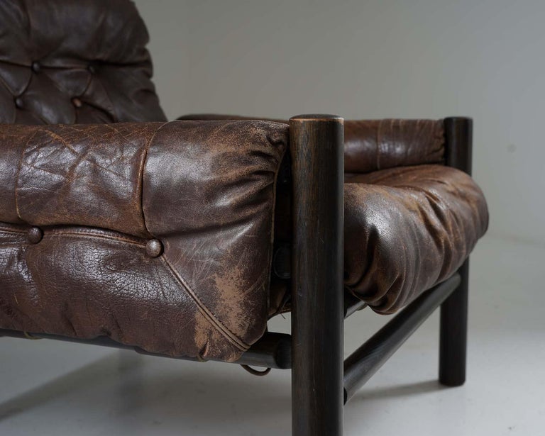 Midcentury Scandinavian Bruksbo Safari Chairs For Sale 1