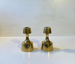 Midcentury Scandinavian Candlesticks in Brass, 1960s