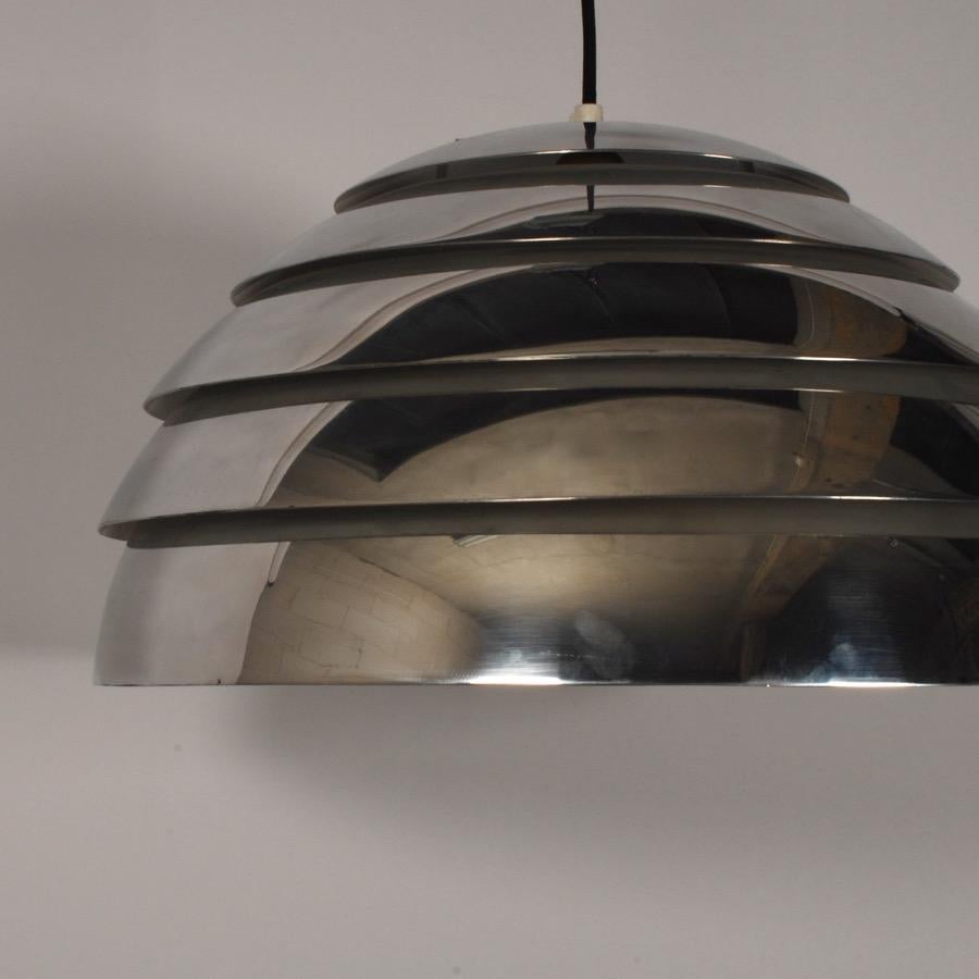 Swedish Midcentury Scandinavian Ceiling Lamp Agne Jakobsson Polished Aluminium, 1960s For Sale