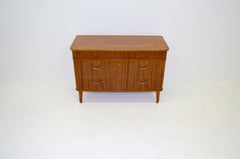 Midcentury Scandinavian Chest of Drawers with Ribbed Decor